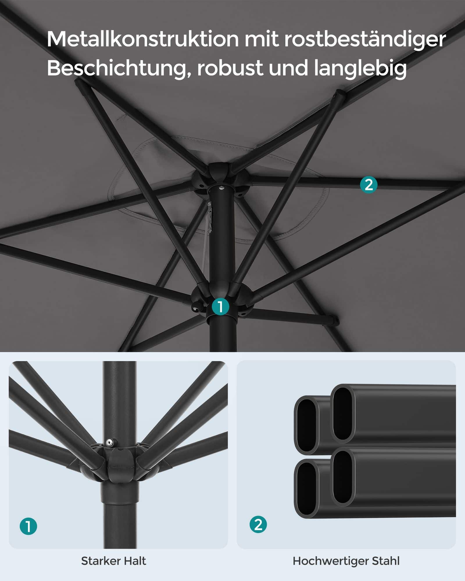 Balkonschirm rechteckig ohne Ständer grau Balkonschirm rechteckig ohne Ständer grau
