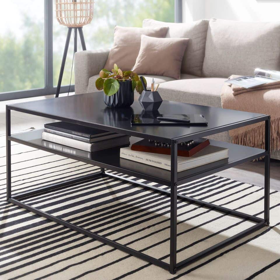 69963-Wohnling-Couchtisch-100x60x45-cm-schwarz-WL6-601-WL6-601_2 Couchtisch 100x60x45 cm Metall Wohnzimmertisch Industrial Schwarz