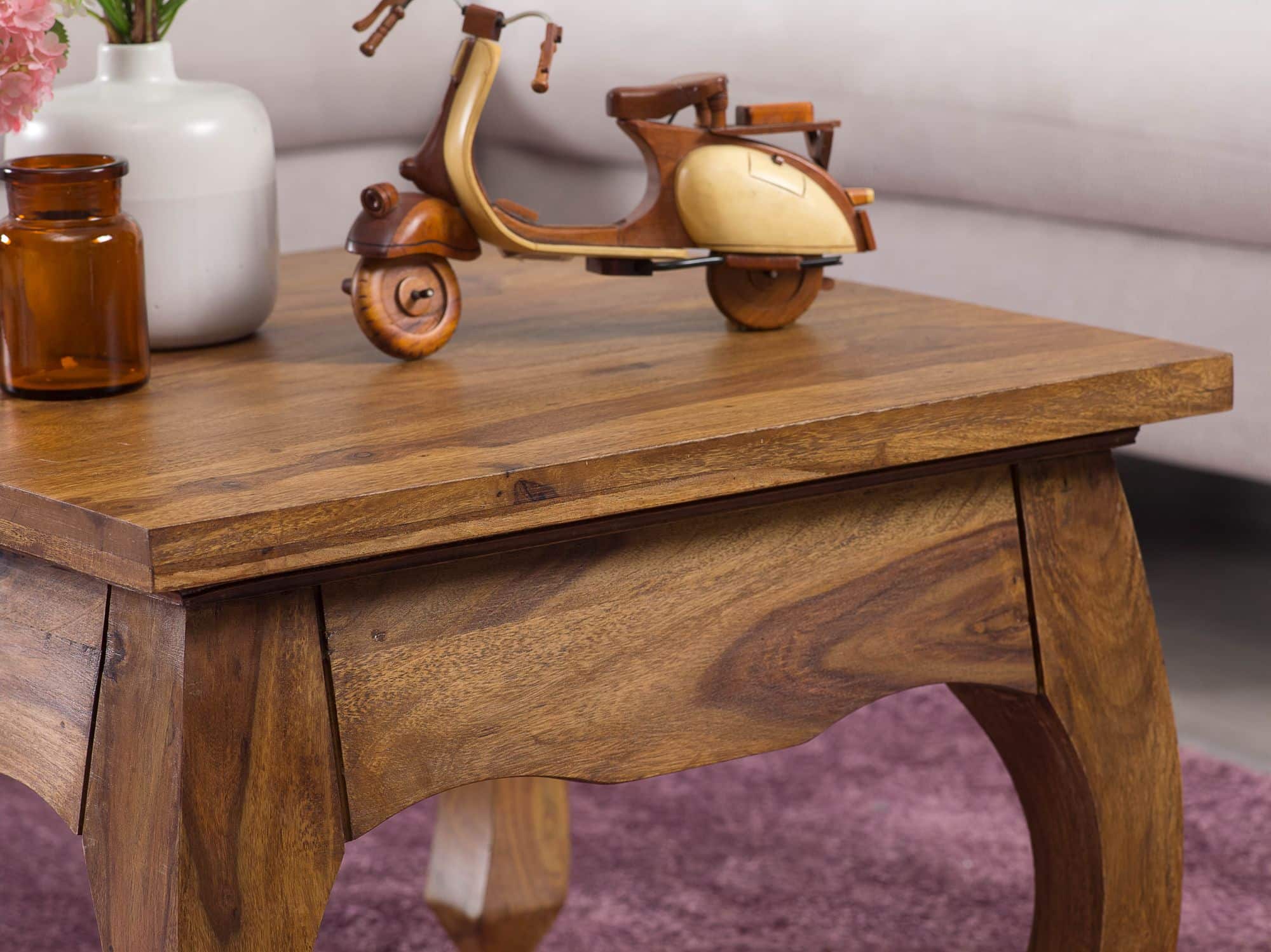 Couchtisch Massiv-Holz Sheesham 60 cm breit Wohnzimmer-Tisch Design dunkel-braun Landhaus-Stil Beistelltisch Couchtisch Massiv-Holz Sheesham 60 cm breit Wohnzimmer-Tisch Design dunkel-braun Landhaus-Stil Beistelltisch