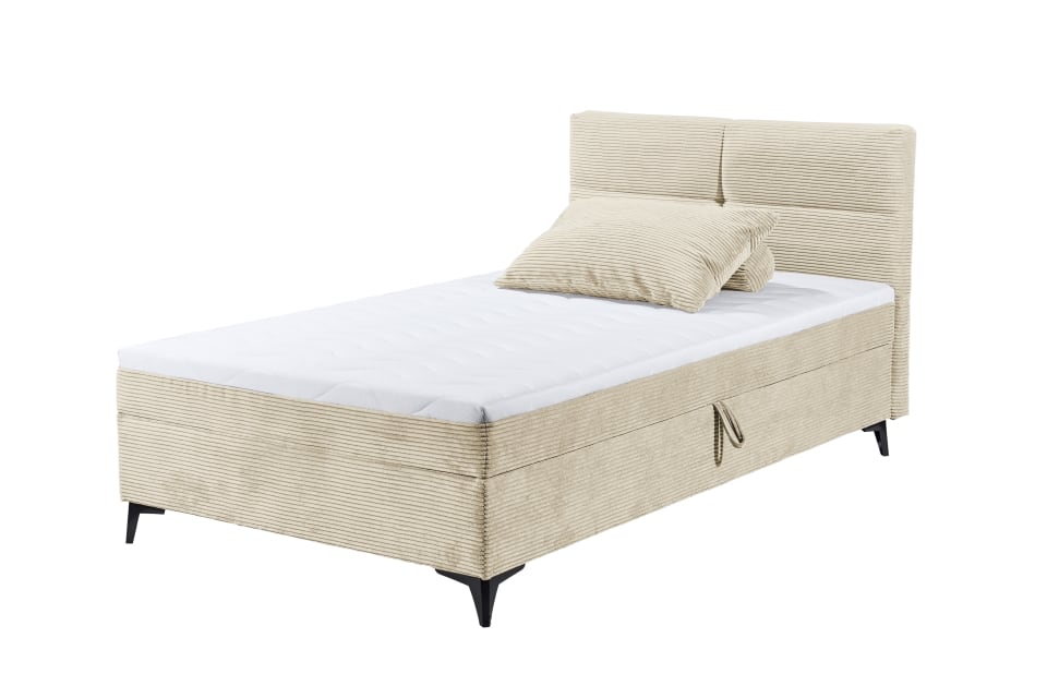 Boxbett Andon 120x200 cm mit Bettkasten Farbe Cream – ED Exciting Design, Zoom Breitcord, Bonell-Federkern und Schaumtopper Boxbett Andon 120x200 cm mit Bettkasten Farbe Cream – ED Exciting Design, Zoom Breitcord, Bonell-Federkern und Schaumtopper