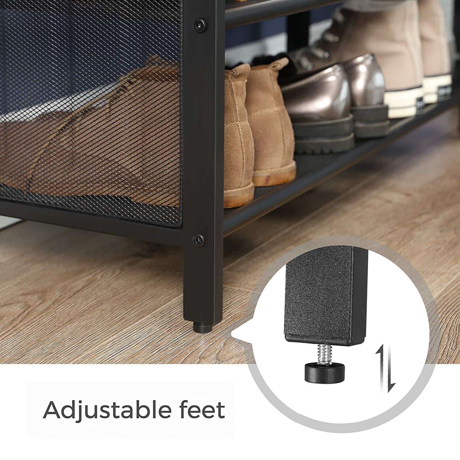 Mesh-Shelf-Shoe-Bench-LBS75X-6LArt5oMb3gpEX Gepolsterte Schuhbank 2 Gitterablagen