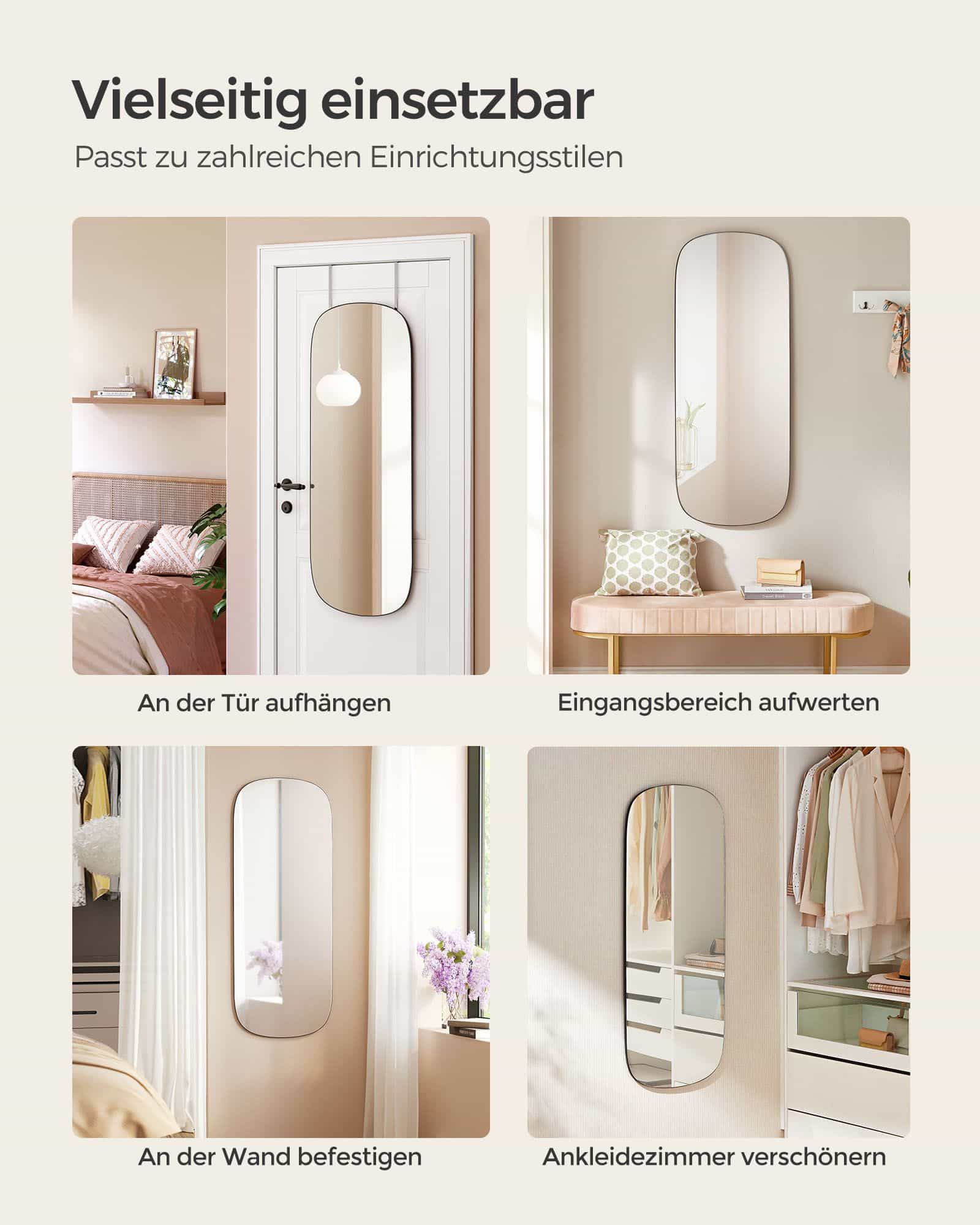 Wandspiegel Gebogene Ecke rahmenlos schwarz Wandspiegel Gebogene Ecke rahmenlos schwarz