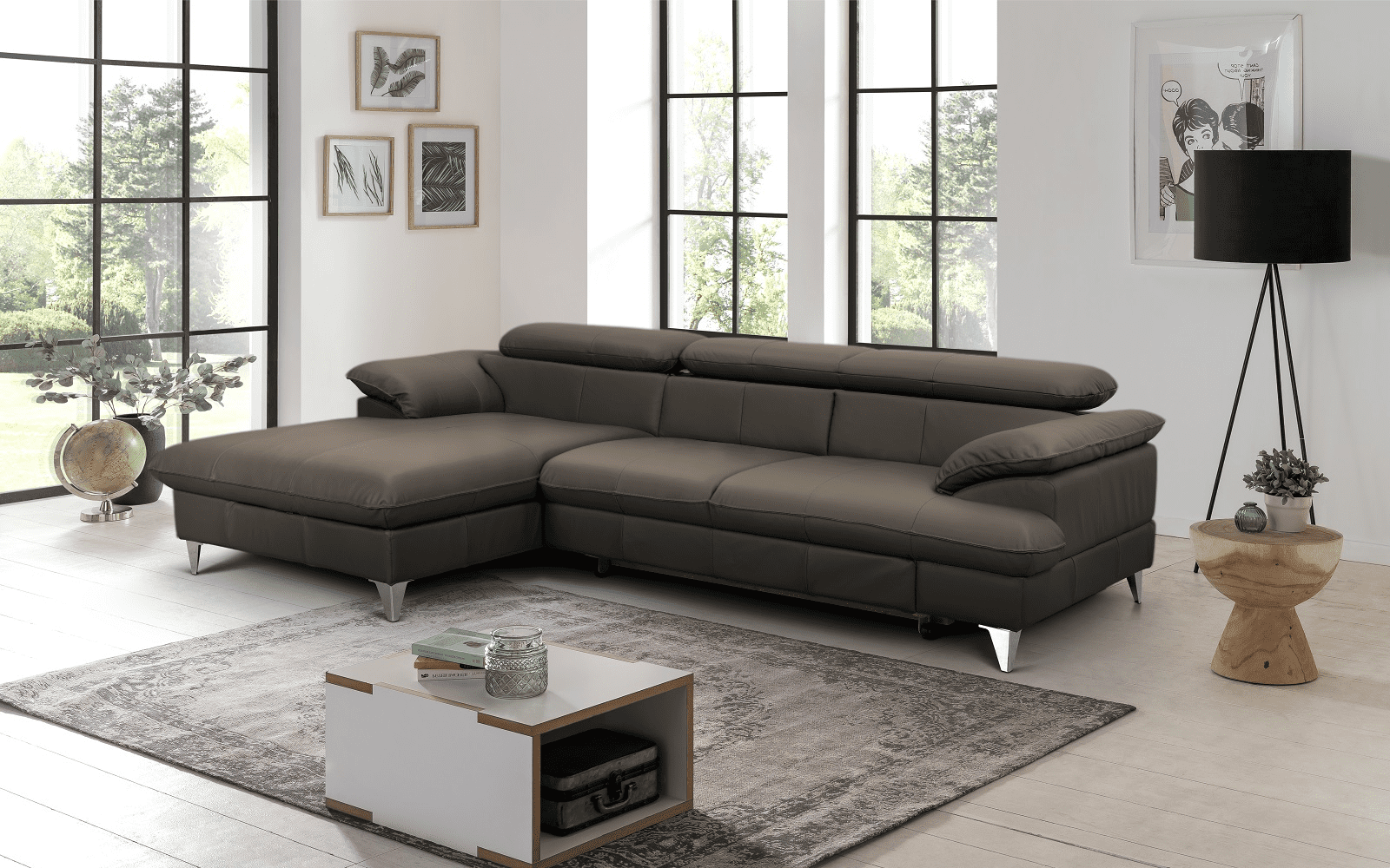 David Ecksofa Echtleder – Schlafsofa mit Bettkasten David Ecksofa Echtleder – Schlafsofa mit Bettkasten