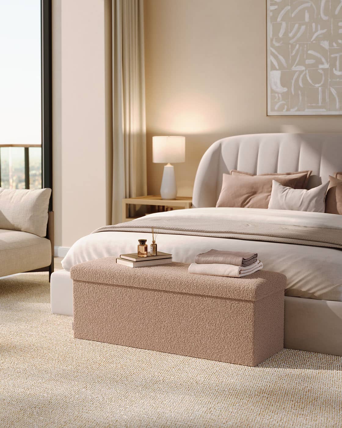 Hocker mit Stauraum 38 x 110 x 38 cm kamelbraun Hocker mit Stauraum 38 x 110 x 38 cm kamelbraun