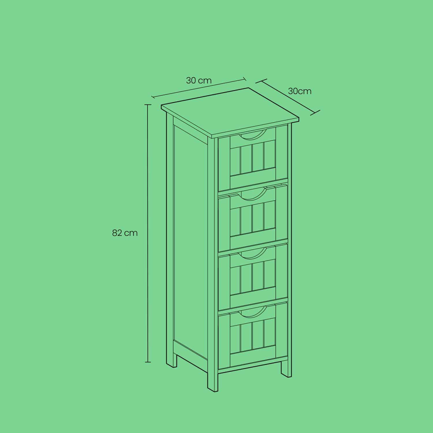 Badezimmerschrank, Badschrank, Beistellschrank mit 4 Schubladen Badezimmerschrank, Badschrank, Beistellschrank mit 4 Schubladen