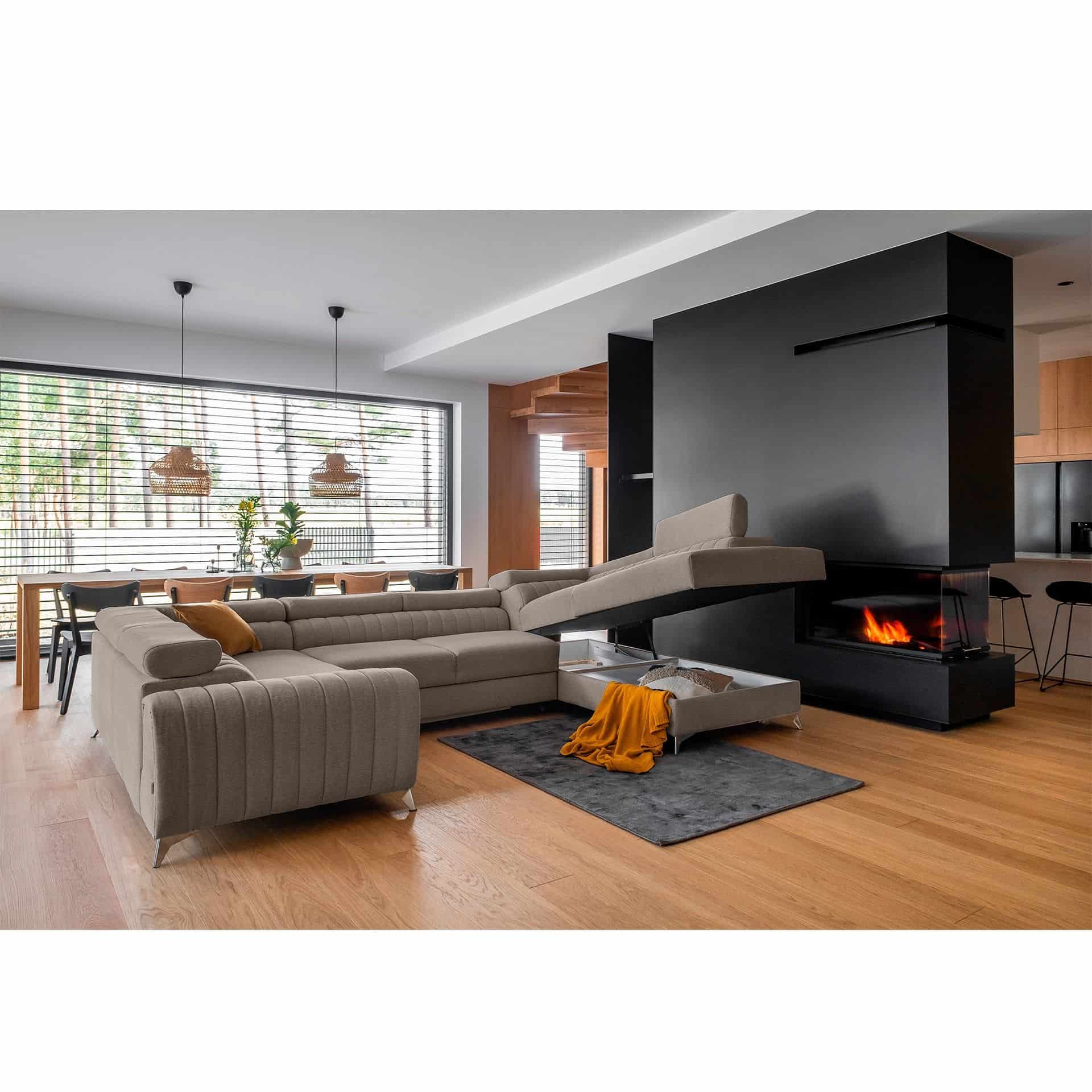 Louis Wohnlandschaft mit Schlaffunktion & Bettkasten - Poco-Stoff Louis Wohnlandschaft mit Schlaffunktion & Bettkasten - Poco-Stoff
