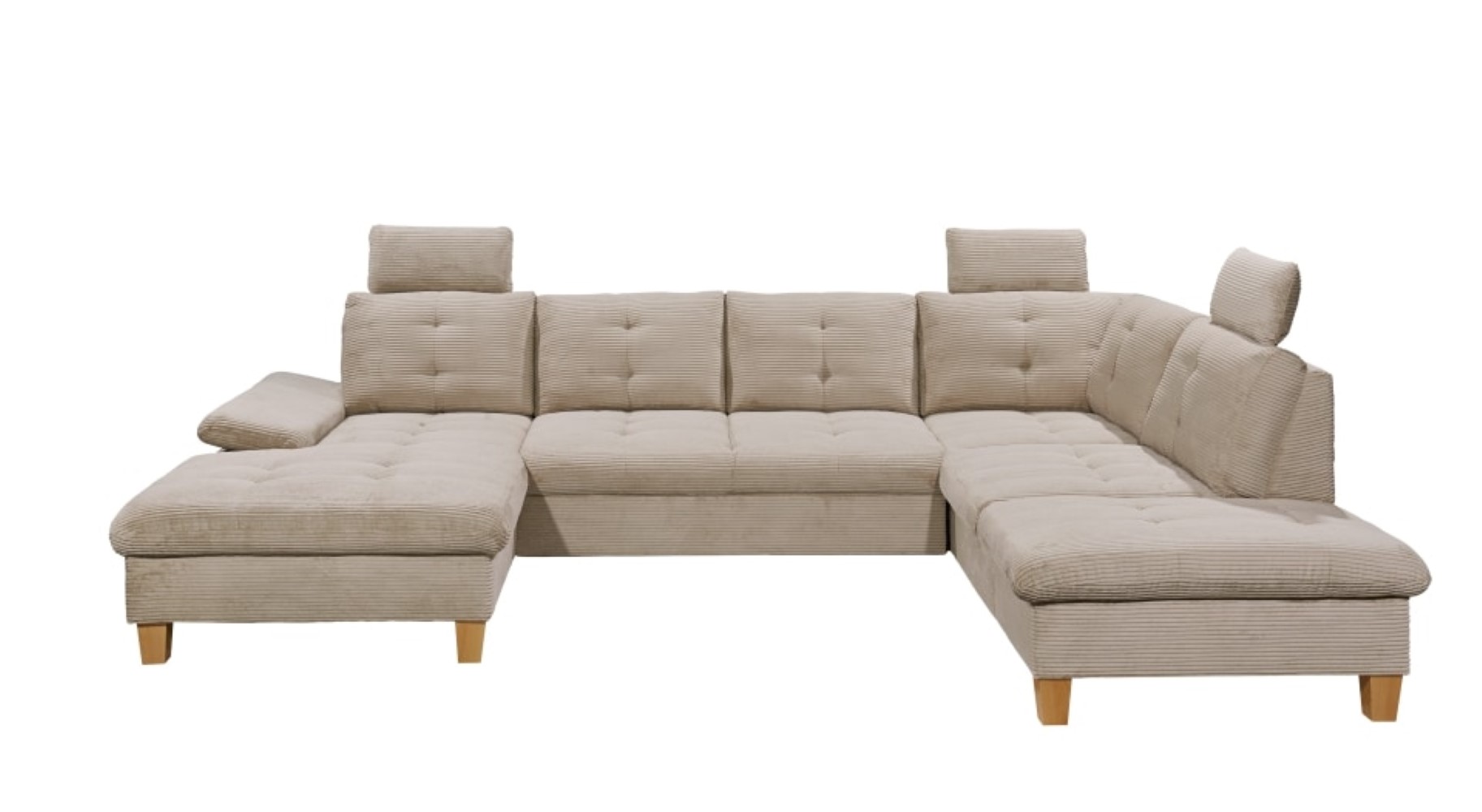 Wohnlandschaft "Ascot" von Ed Exciting Design in Breitcord mit Schlaffunktion, Bettkasten und variabler Kopfstütze Wohnlandschaft "Ascot" von Ed Exciting Design in Breitcord mit Schlaffunktion, Bettkasten und variabler Kopfstütze