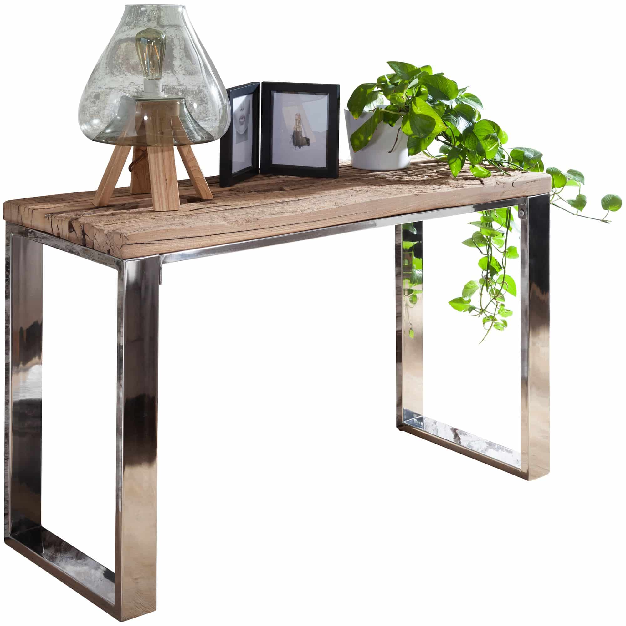 Konsolentisch 115x76x46 cm Massiv-Holz Akazie Natur Konsolentisch 115x76x46 cm Massiv-Holz Akazie Natur