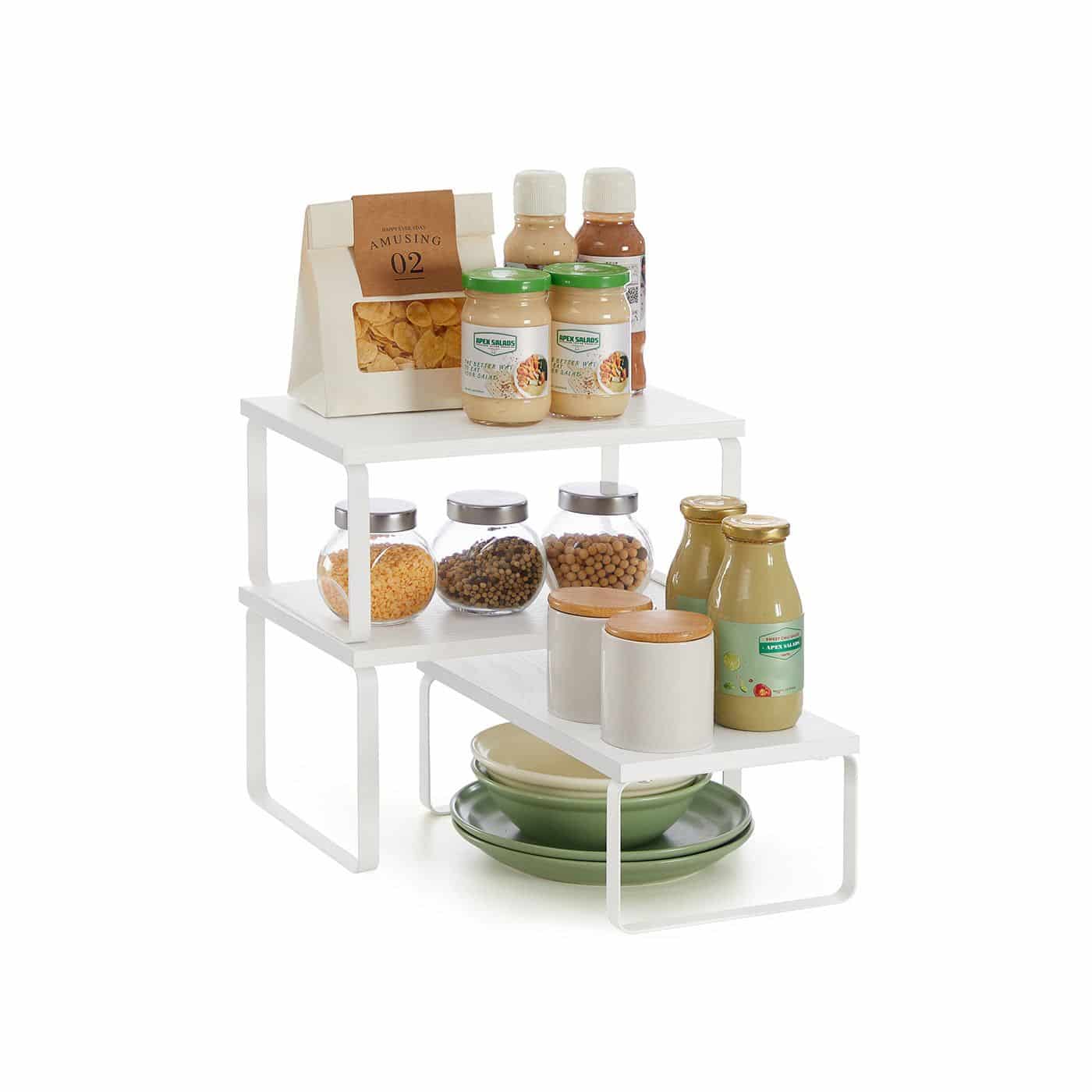 Gewürzregal 3er Set stapelbar und erweiterbar schneeweiß-mattweiß Gewürzregal 3er Set stapelbar und erweiterbar schneeweiß-mattweiß