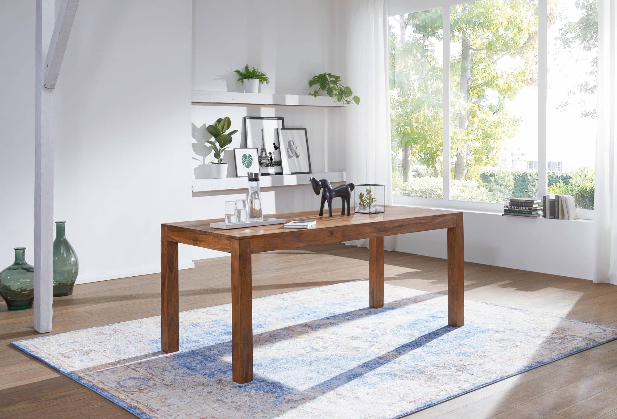 34328-WOHNLING-Esstisch-MUMBAI-Massivholz-Sheesha_16AyHjPmYnz20r Esstisch MUMBAI Massivholz Sheesham 120 cm Esszimmer-Tisch Holztisch Design Küchentisch Landhaus-Stil dunkel-braun