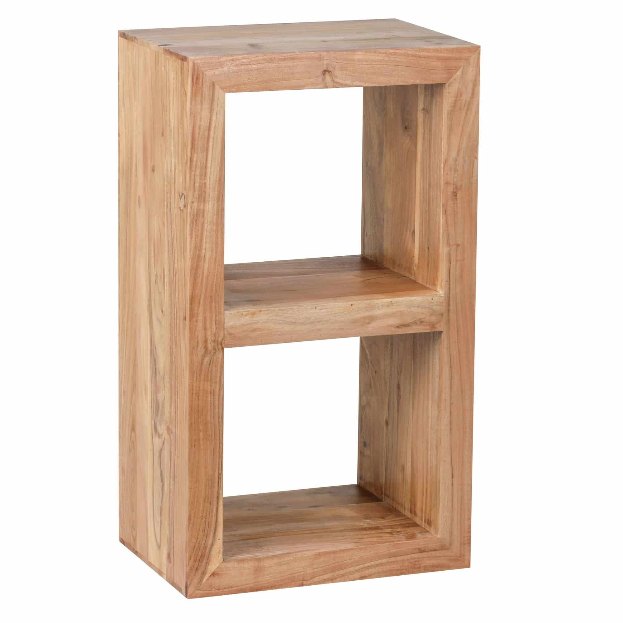 Standregal MUMBAI Massivholz Akazie 88 cm hoch 2 Böden Design Holz-Regal Naturprodukt Beistelltisch Landhaus-Stil Standregal MUMBAI Massivholz Akazie 88 cm hoch 2 Böden Design Holz-Regal Naturprodukt Beistelltisch Landhaus-Stil