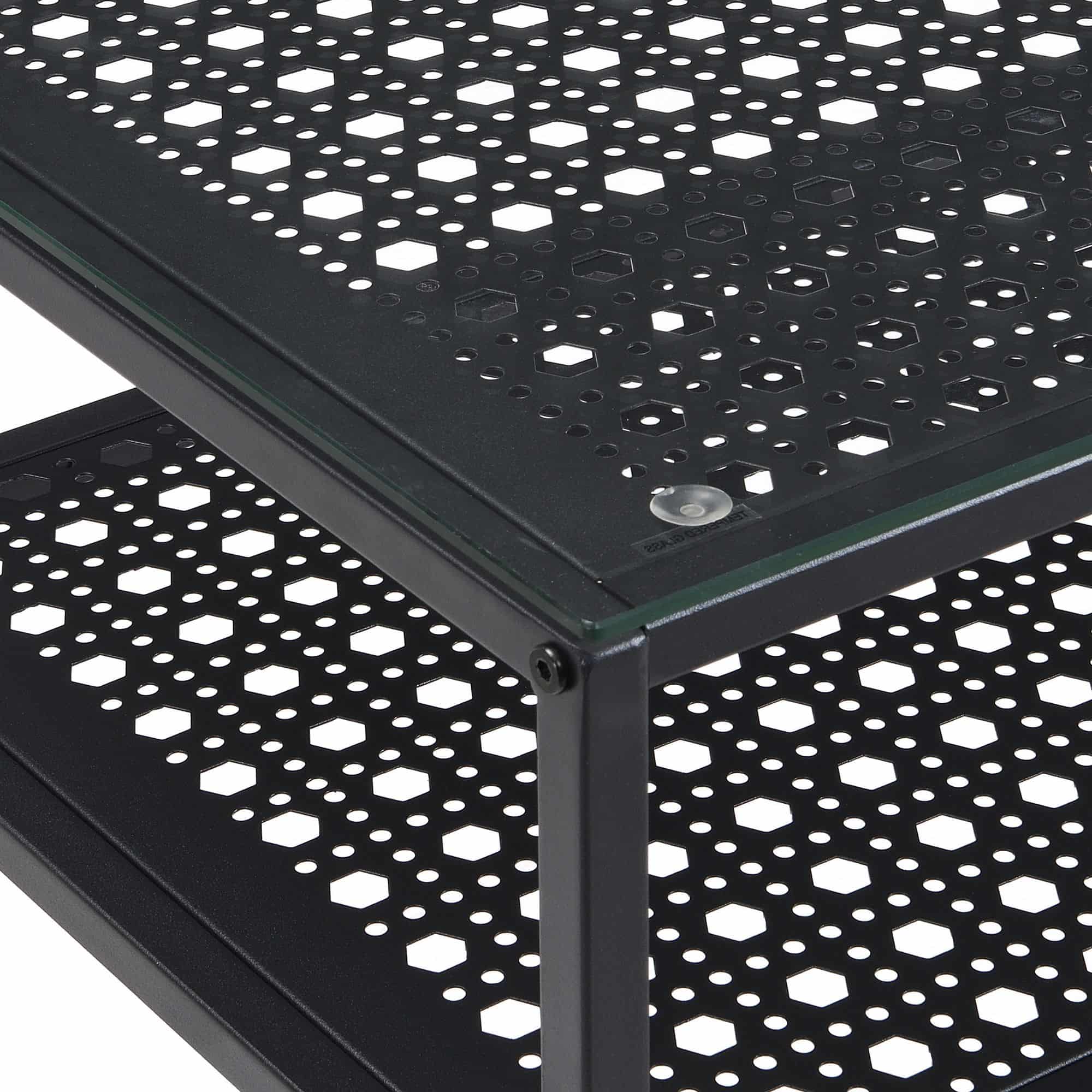 Konsolentisch Glas Metall 80x40x77 cm Flurtisch Schwarz Schmal Konsolentisch Glas Metall 80x40x77 cm Flurtisch Schwarz Schmal