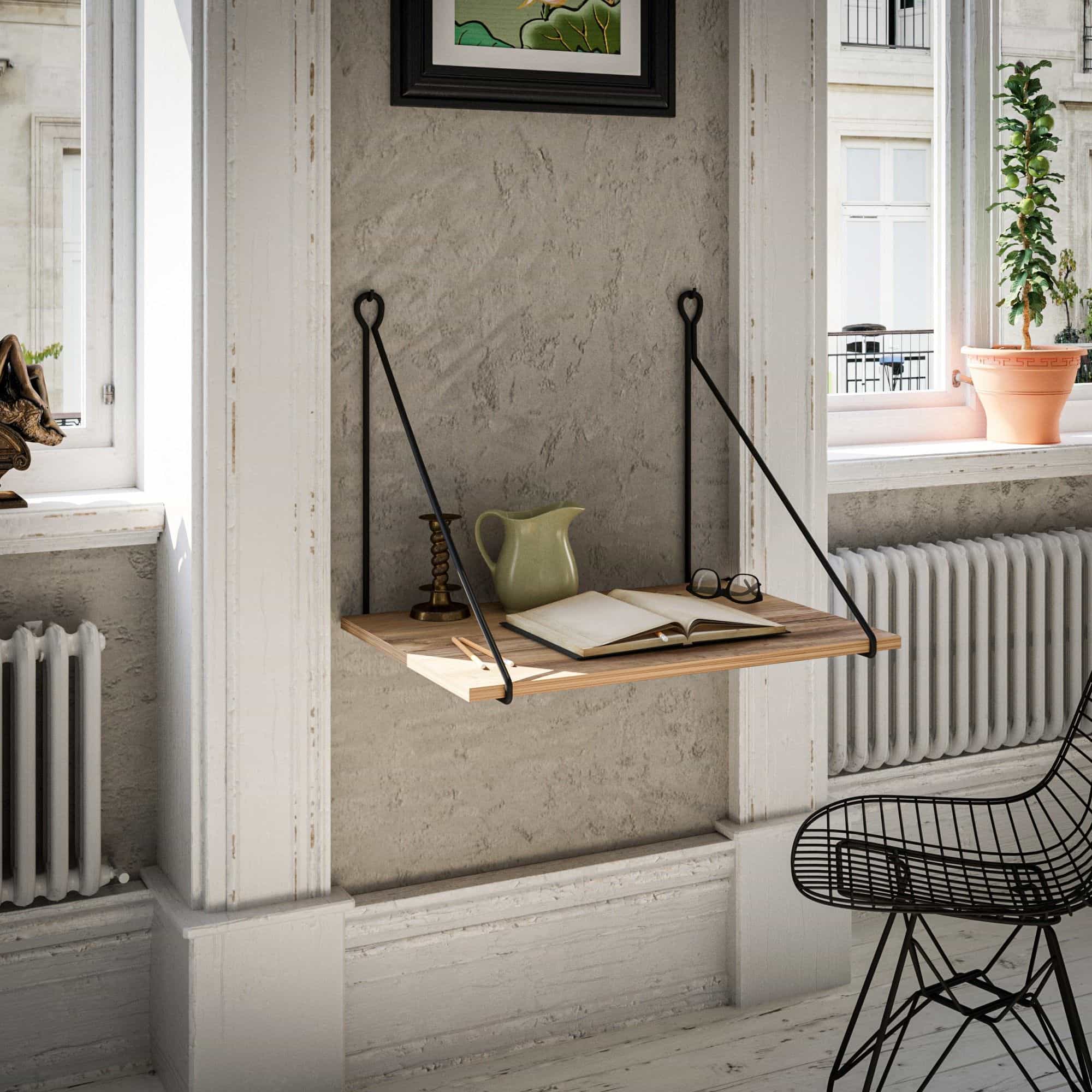 Tuna - Walnuss - hängende Schreibtischplatte