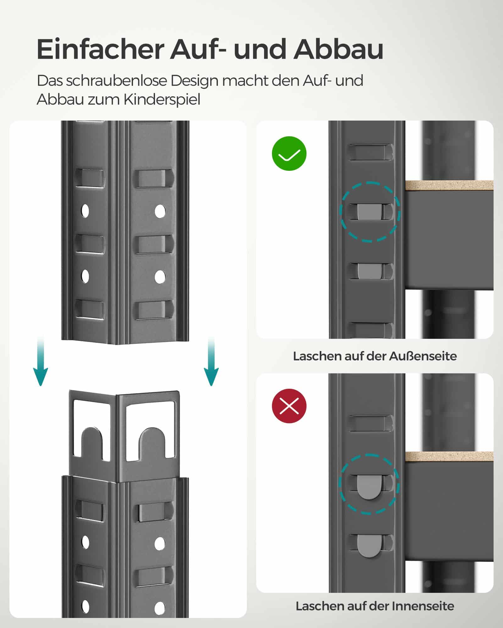 Schwerlastregal mit Stahlgestell und 4 verstellbaren Ablagen-GLR044G01 Schwerlastregal mit Stahlgestell und 4 verstellbaren Ablagen-GLR044G01