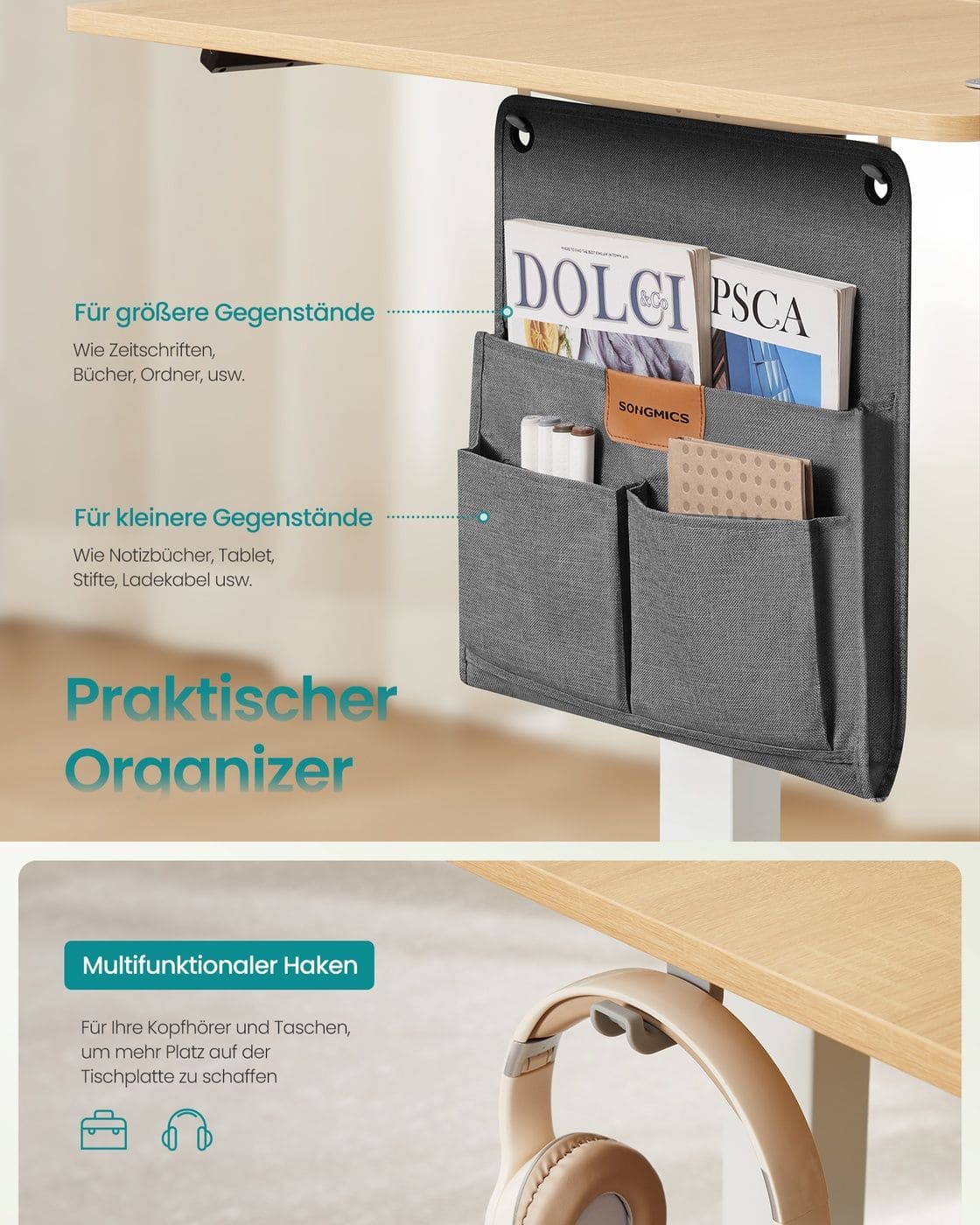 Höhenverstellbarer Schreibtisch elektrisch 80 x 180 x (72-120) cm Höhenverstellbarer Schreibtisch elektrisch 80 x 180 x (72-120) cm