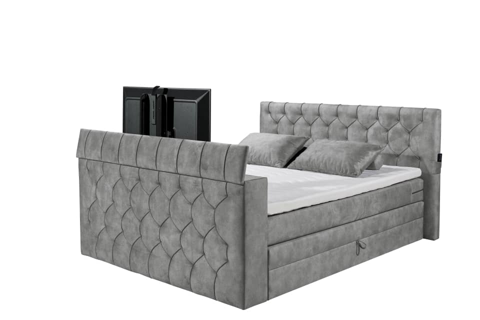 Boxspringbett Springdale - motorisierter TV-Halterung, geräumigem Bettkasten und Duo-Wendematratze H3/H4 - ED Exciting Design Boxspringbett Springdale - motorisierter TV-Halterung, geräumigem Bettkasten und Duo-Wendematratze H3/H4 - ED Exciting Design