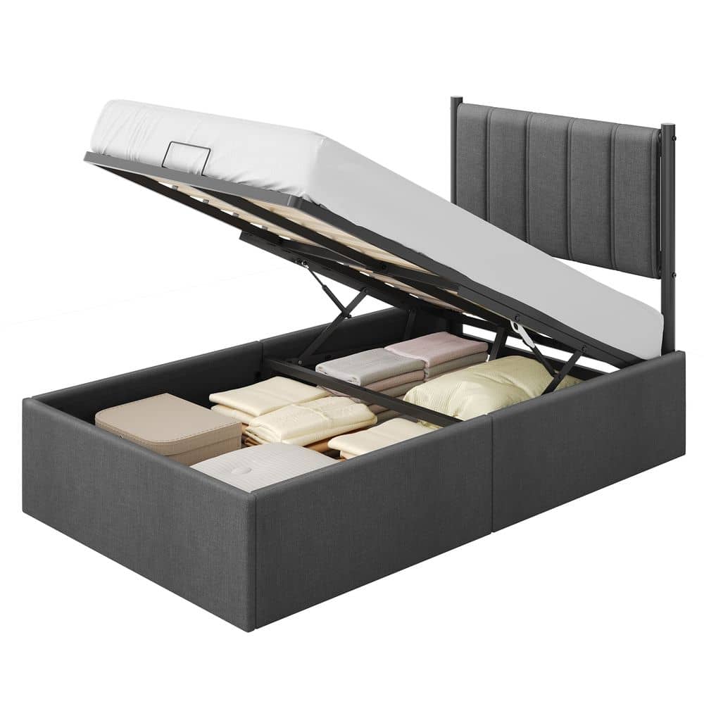 Bettgestell, 90 x 200 cm, hochklappbar Lattenrost