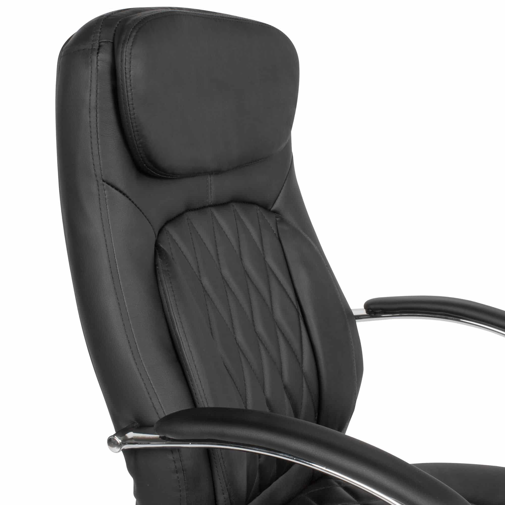 Schreibtischstuhl Bezug Kunstleder Schwarz Bürodrehstuhl bis 120 kg Schreibtischstuhl Bezug Kunstleder Schwarz Bürodrehstuhl bis 120 kg