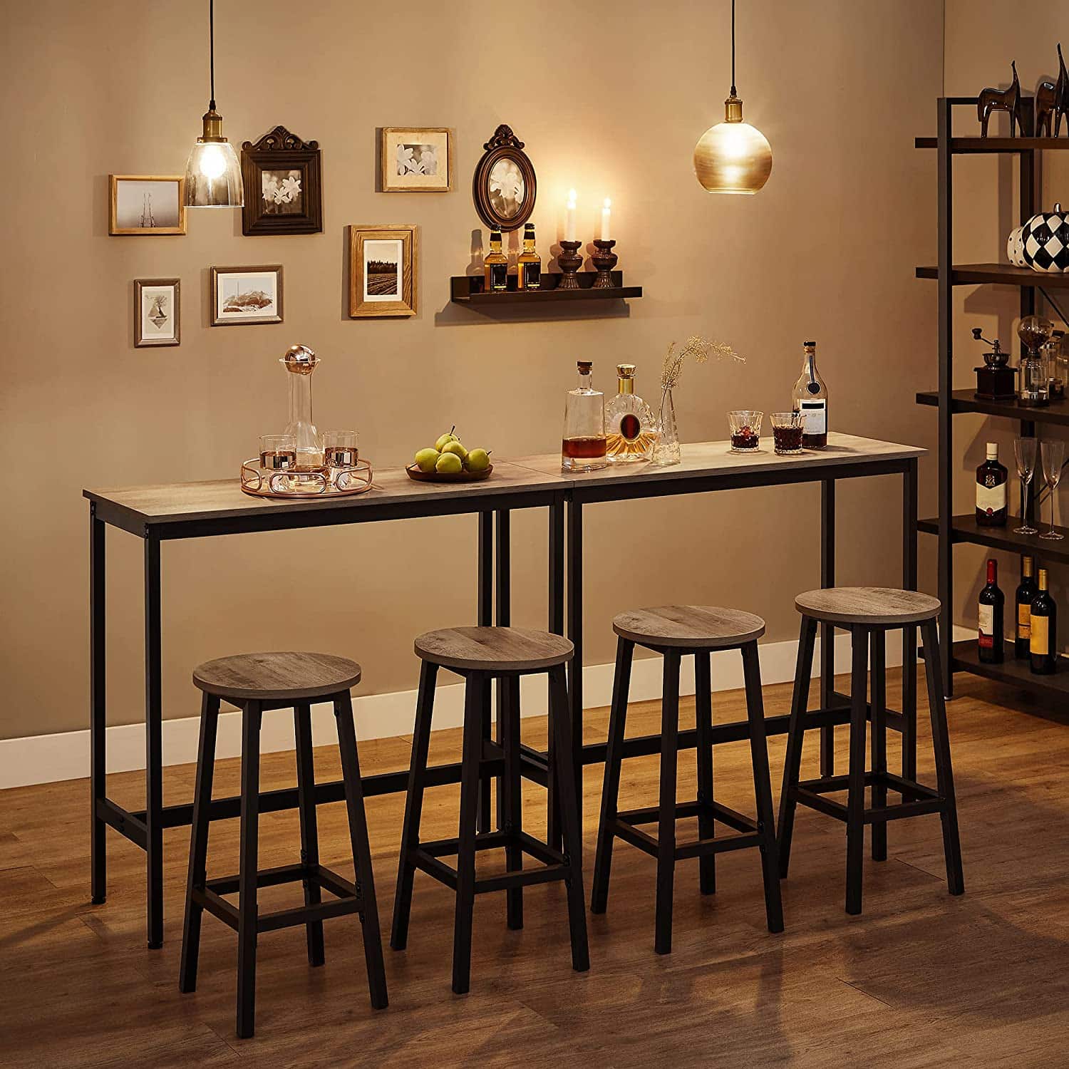 LBC032B02-2 Barhocker 2er Set Greige-Schwarz