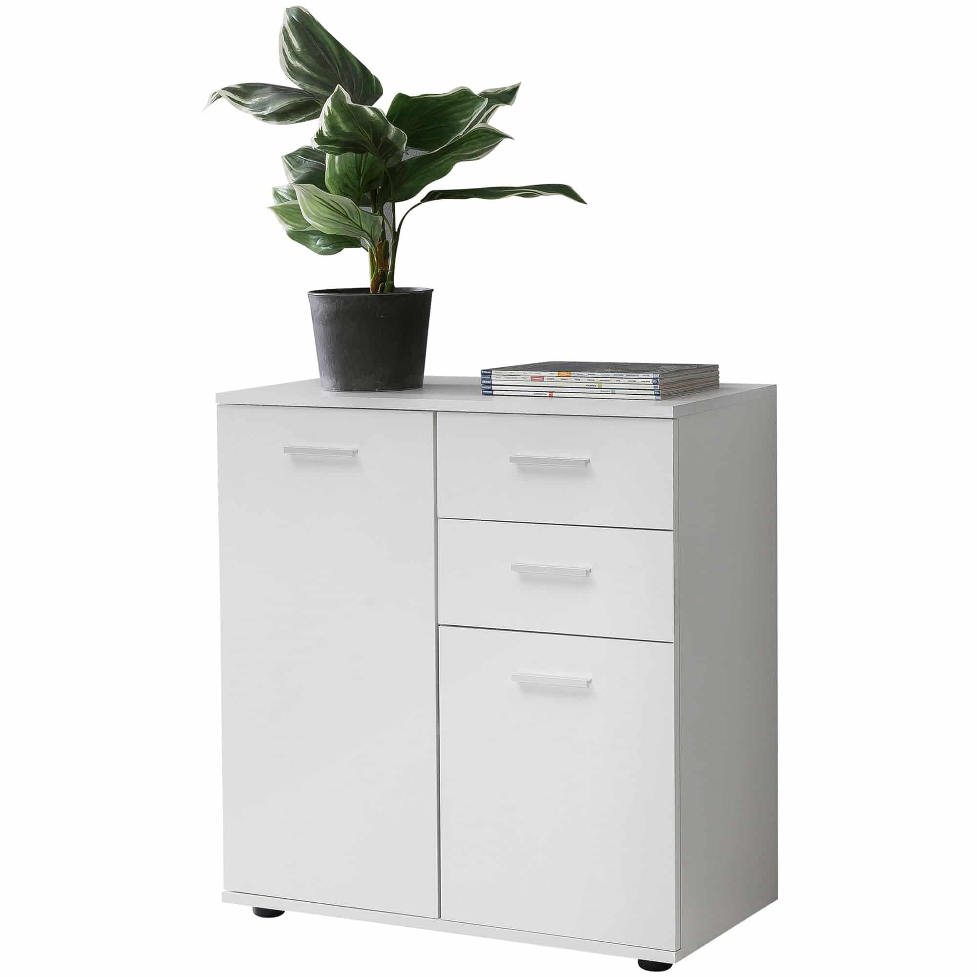 45897-WOHNLING-Kommode-SVENJA-mit-Tueren-und-Schubladen-71x78x35-5cm-Schrank-Holz-Weiss-Flurschrank-hell-modern-Mehrzweckschrank-klein-Anrichte-Sideboard-matt-Kommodenschrank-Fl_1 Kommode mit Türen & Schubladen 71x78x35,5cm Schrank Holz Weiß