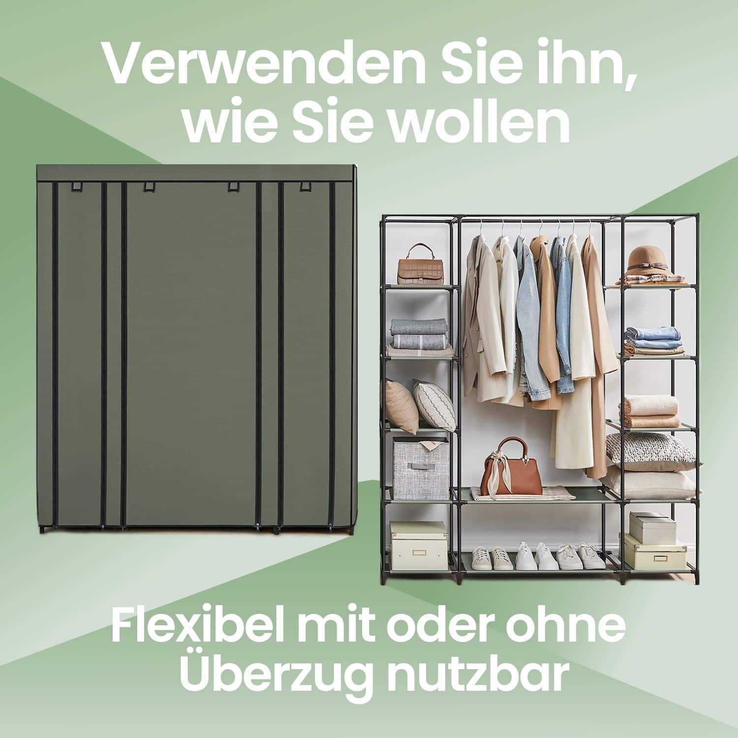 Kleiderschrank, Stoffschrank, mit Überzug aus Vliesstoff