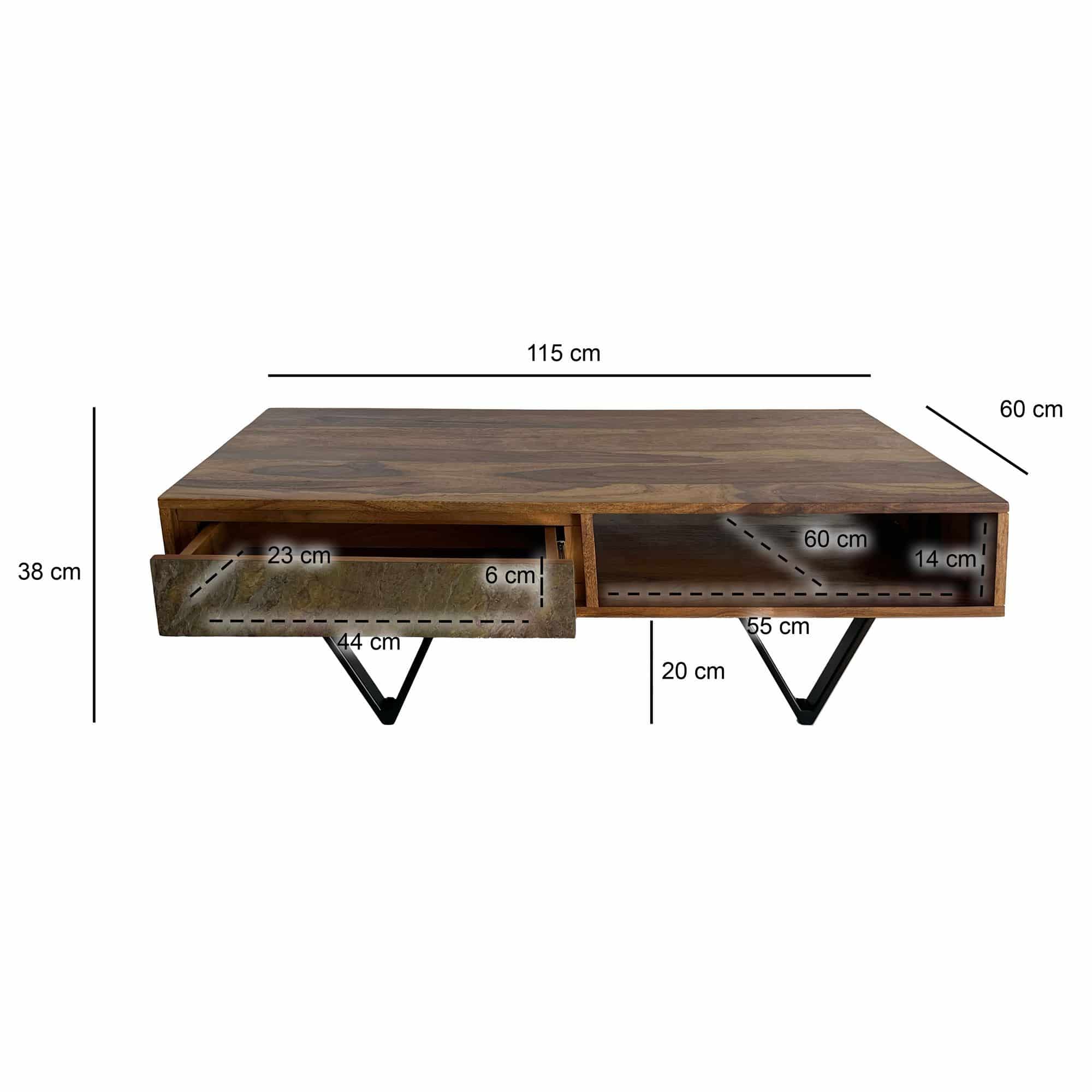 Couchtisch Sheesham Massivholz 115 cm Couchtisch Sheesham Massivholz 115 cm