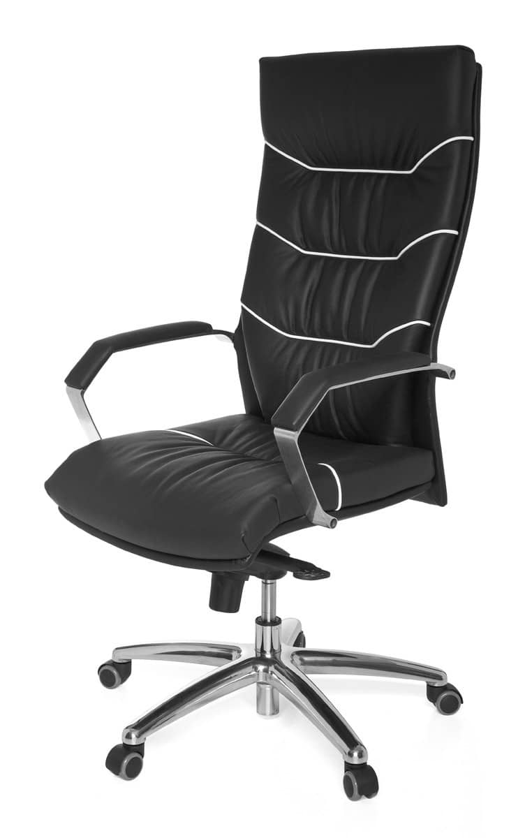 22823-004o2AtqIvF0S1Gq Bürostuhl Echt-Leder schwarz Schreibtischstuhl