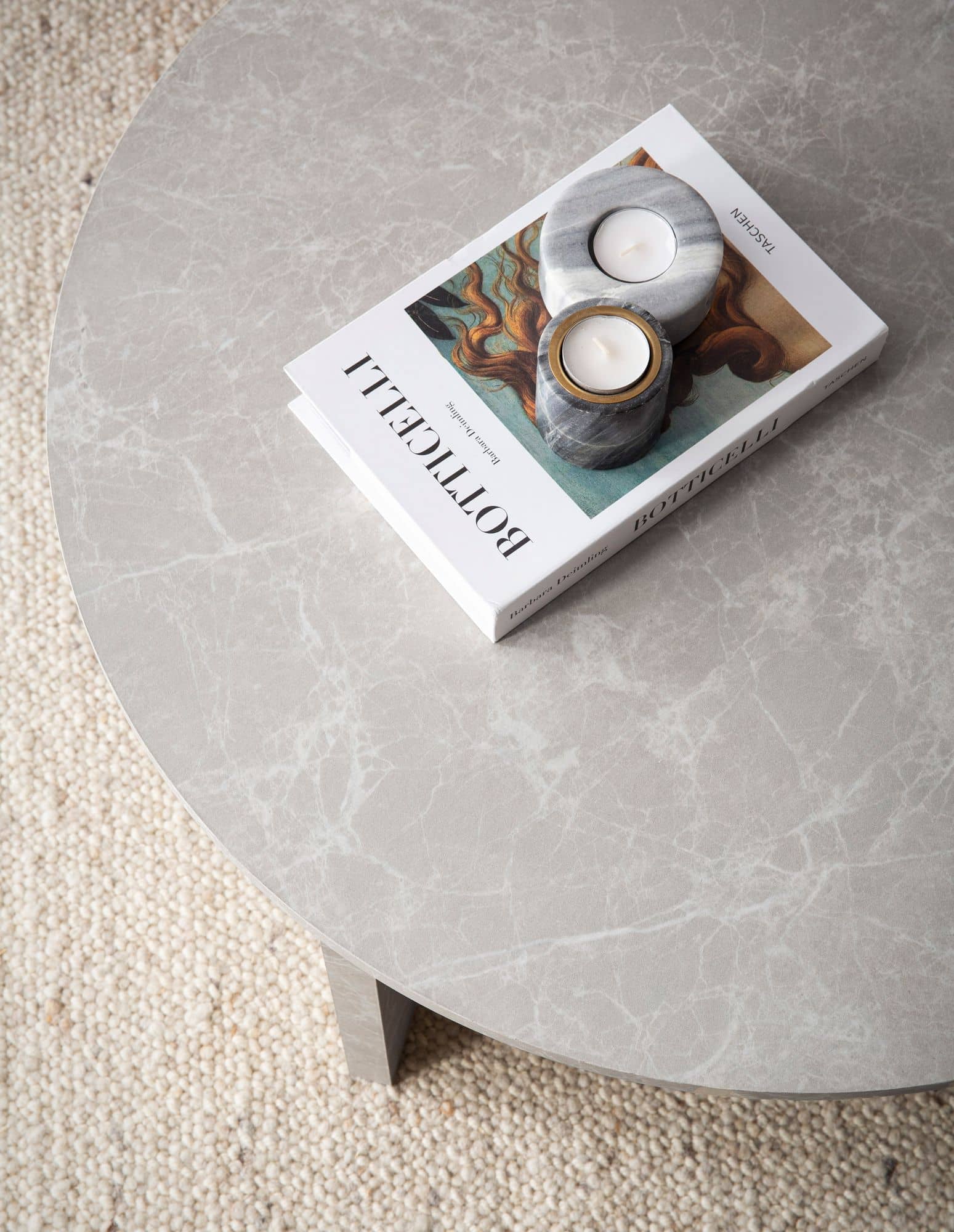 Couchtisch 70x70x33 cm Sandfarben Sofatisch in Stein-Optik Modern