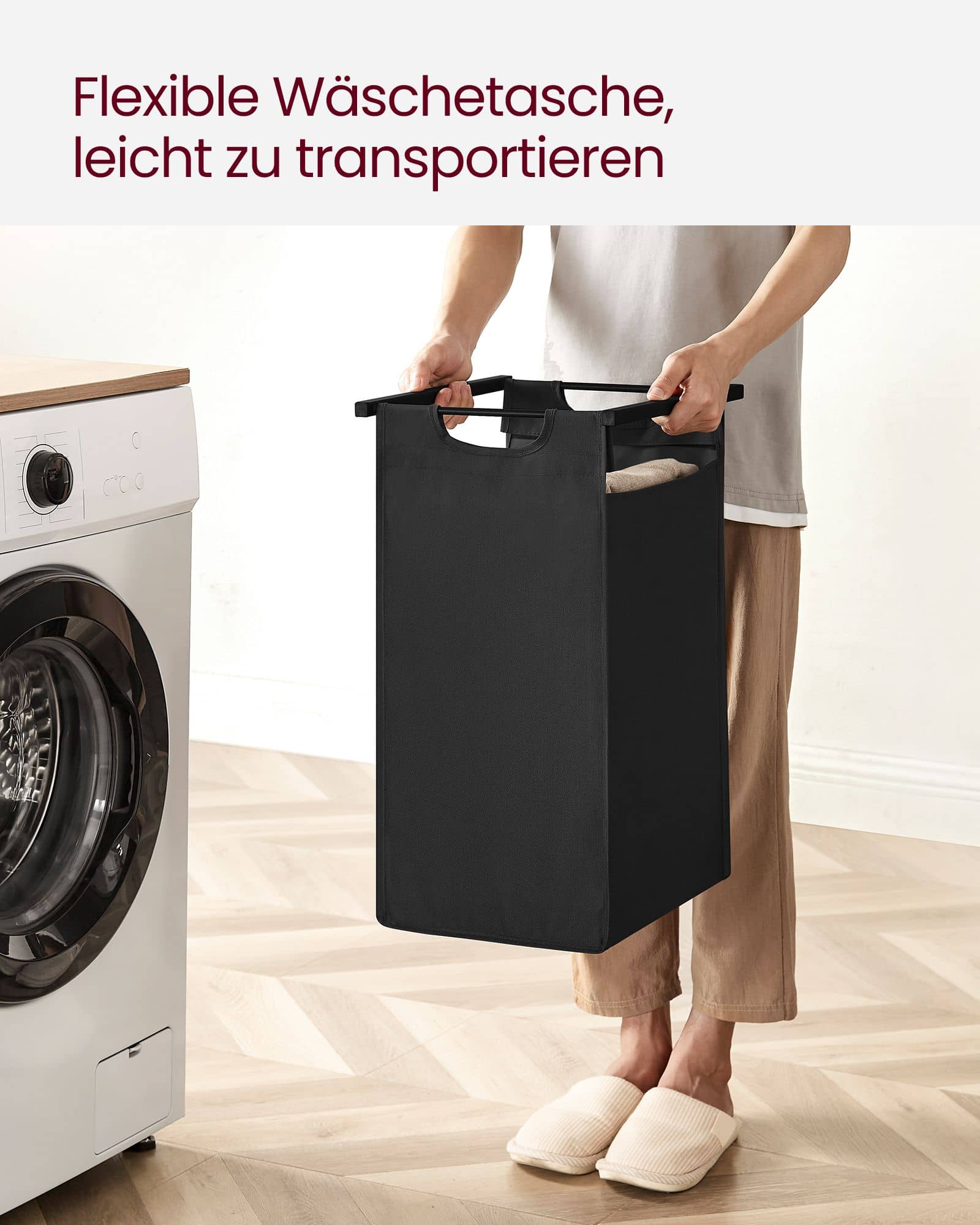 Wäschekorb mit ausziehbaren Wäschesäcken-B34BLH201B01 Wäschekorb mit ausziehbaren Wäschesäcken-B34BLH201B01
