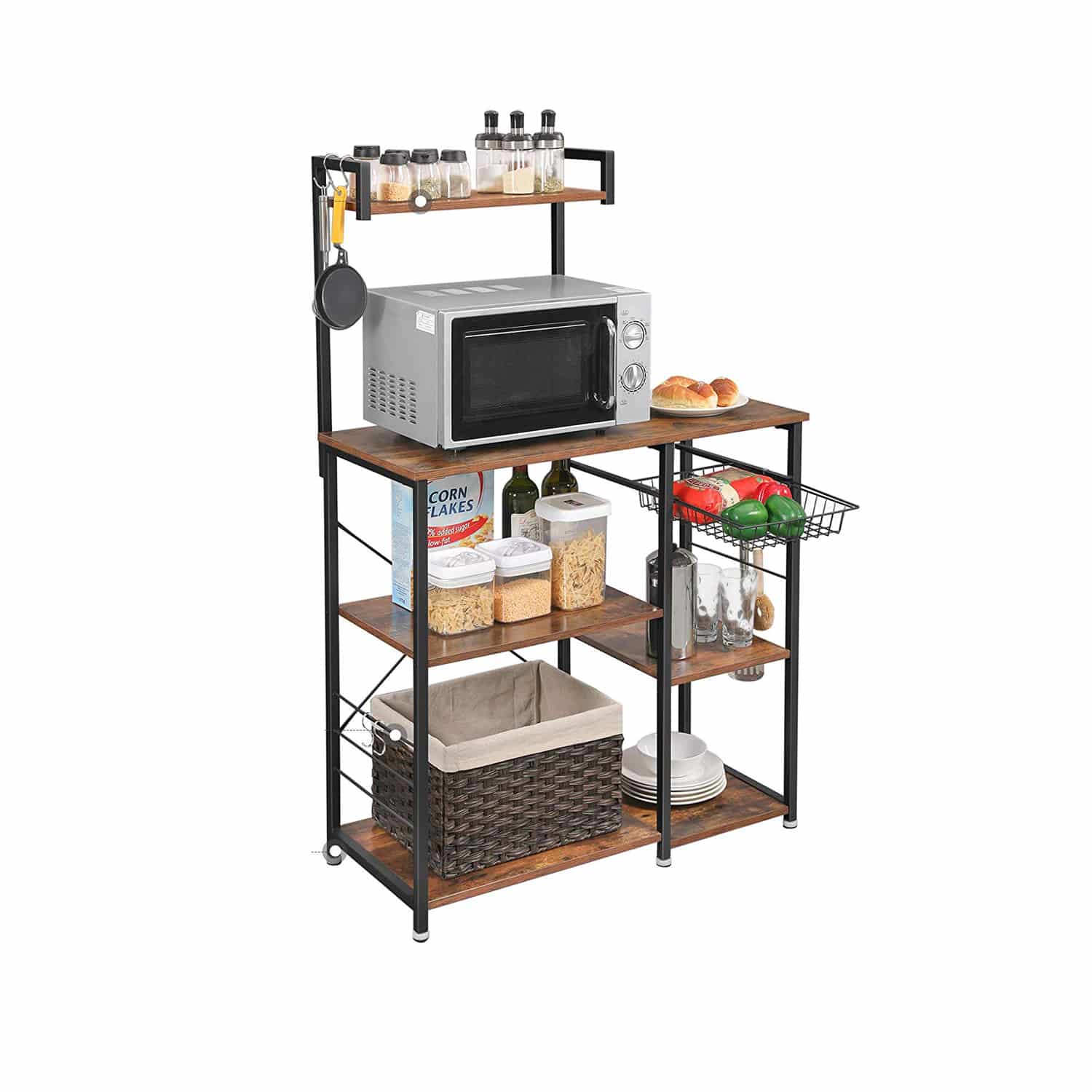Küchenregal mit Metallkorb-B34KKS35X Küchenregal mit Metallkorb-B34KKS35X