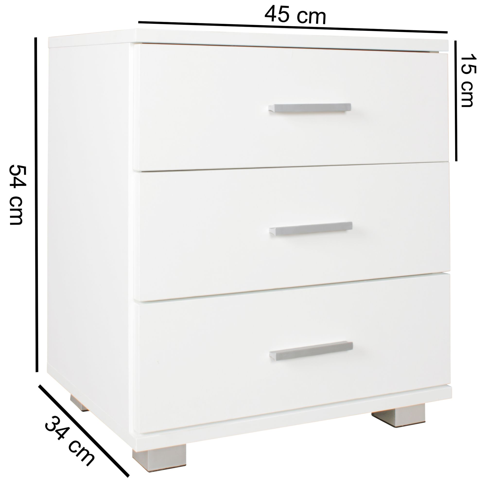44678-WOHNLING-Nachtkonsole-NINA-3-Schubladen-wei_1 Nachtkonsole LATINA Holz Nachttisch modern mit 3 Schubladen weiss