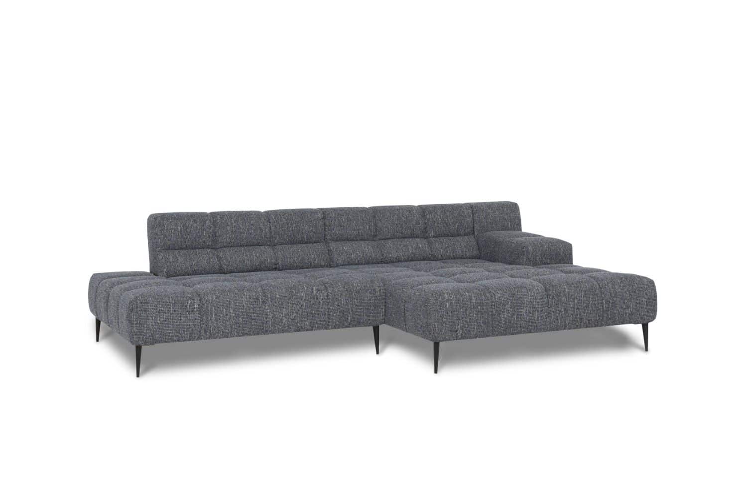 Liam Ecksofa von designwerk – modernes Flachgewebe-Sofa mit Sitztiefenverstellung und Recamiere Liam Ecksofa von designwerk – modernes Flachgewebe-Sofa mit Sitztiefenverstellung und Recamiere