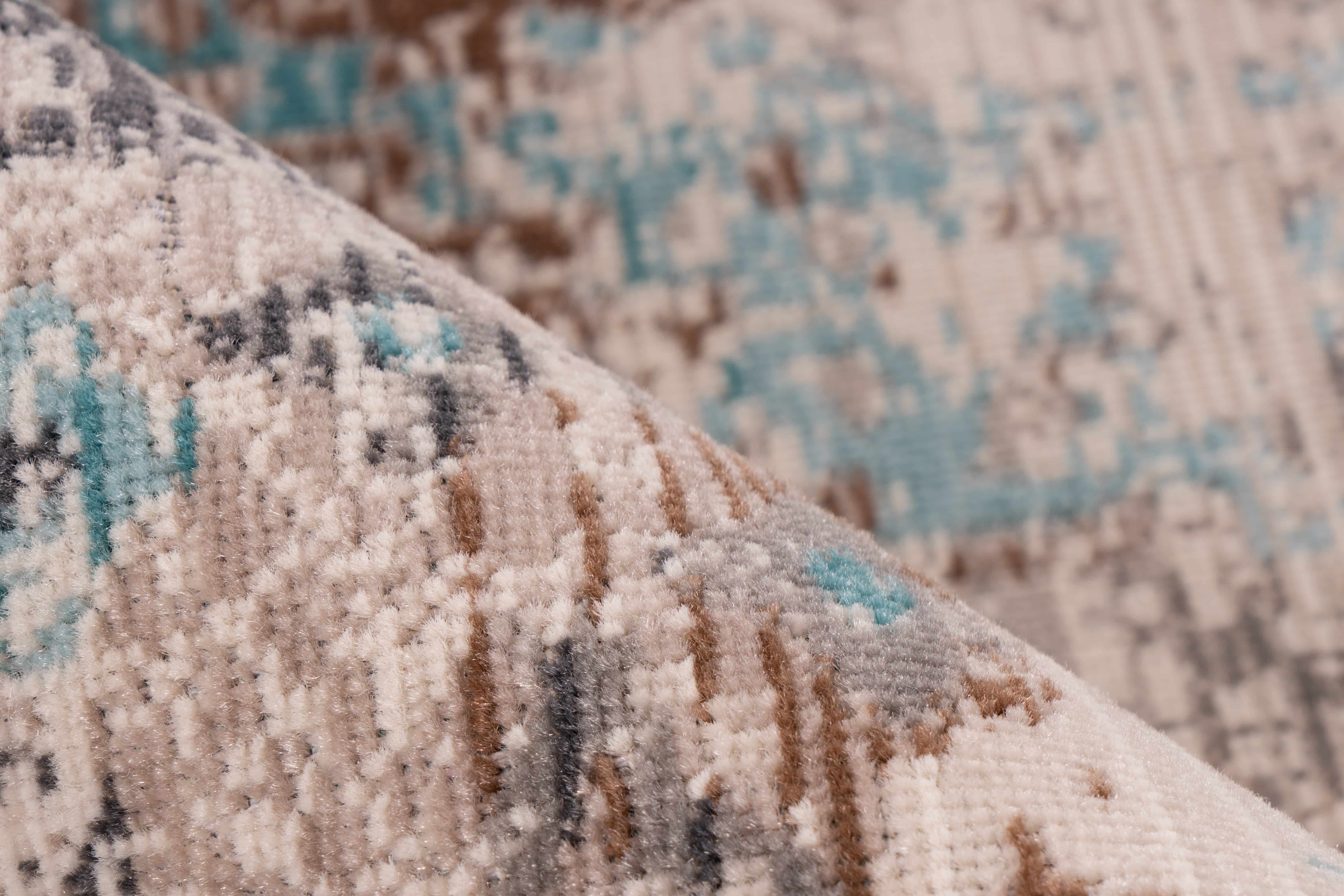 Teppich Anouk 325 Taupe / Türkis 80cm x 150cm | Vintage-Design Teppich Anouk 325 Taupe / Türkis 80cm x 150cm | Vintage-Design