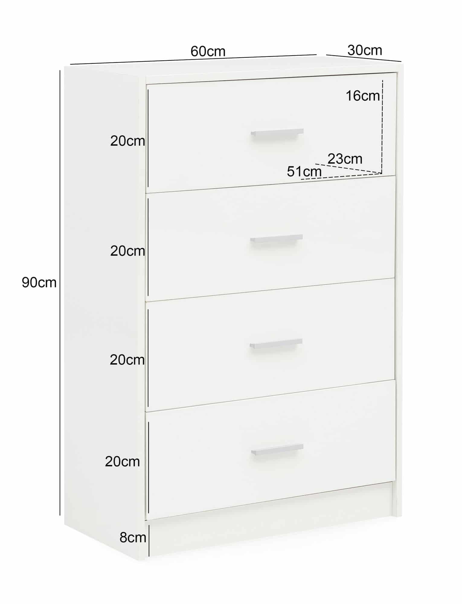 48558-WOHNLING-Sideboard-RAYA-60x30x90-cm-hochglanz-Weiss-WL5-864-WL5-864_3 Design Sideboard WL5.864 Weiß Hochglanz 60x90x30 cm Anrichte Holz Modern