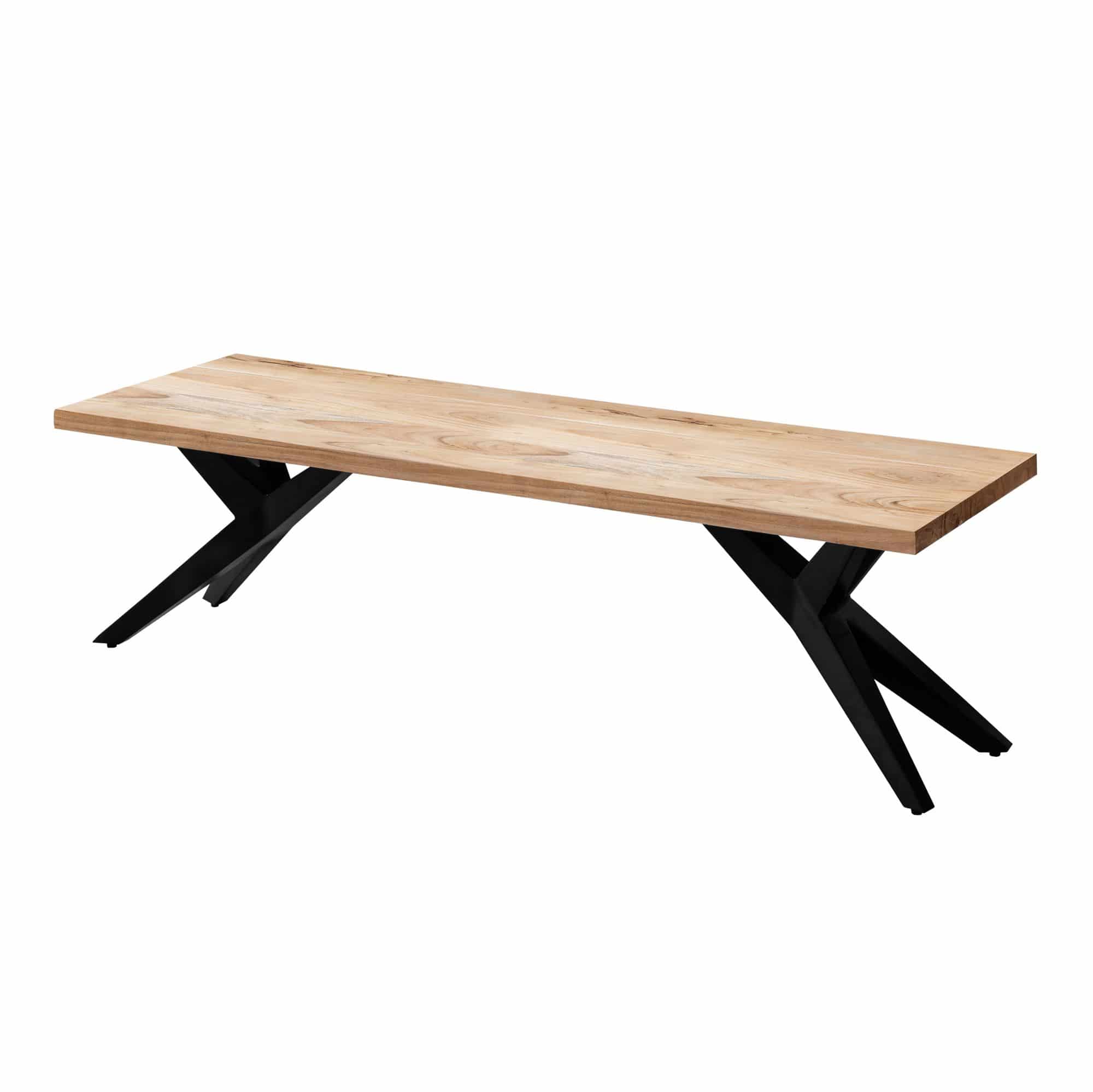 Esszimmerbank 160x45x45 cm Akazie Massivholz Metall Loft-Style Esszimmerbank 160x45x45 cm Akazie Massivholz Metall Loft-Style
