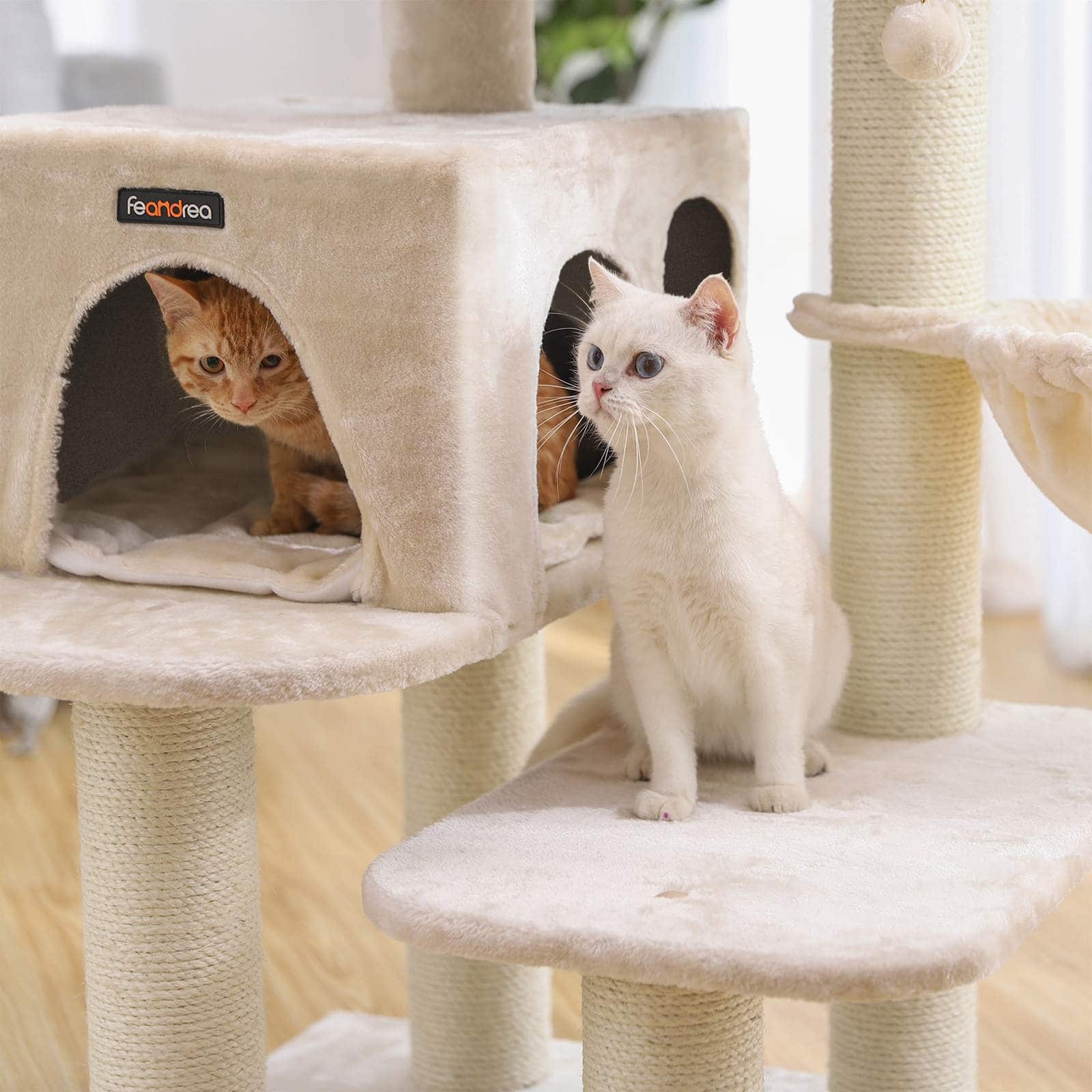 Kratzbaum dicke Stämme 112 cm Beige-PCT01M Kratzbaum dicke Stämme 112 cm Beige-PCT01M