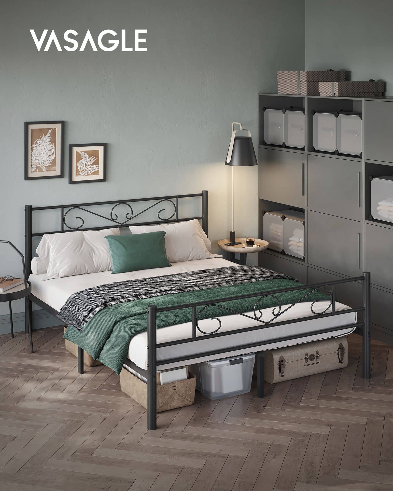 Einzelbettgestell aus Metall schwarz-RMB065B01