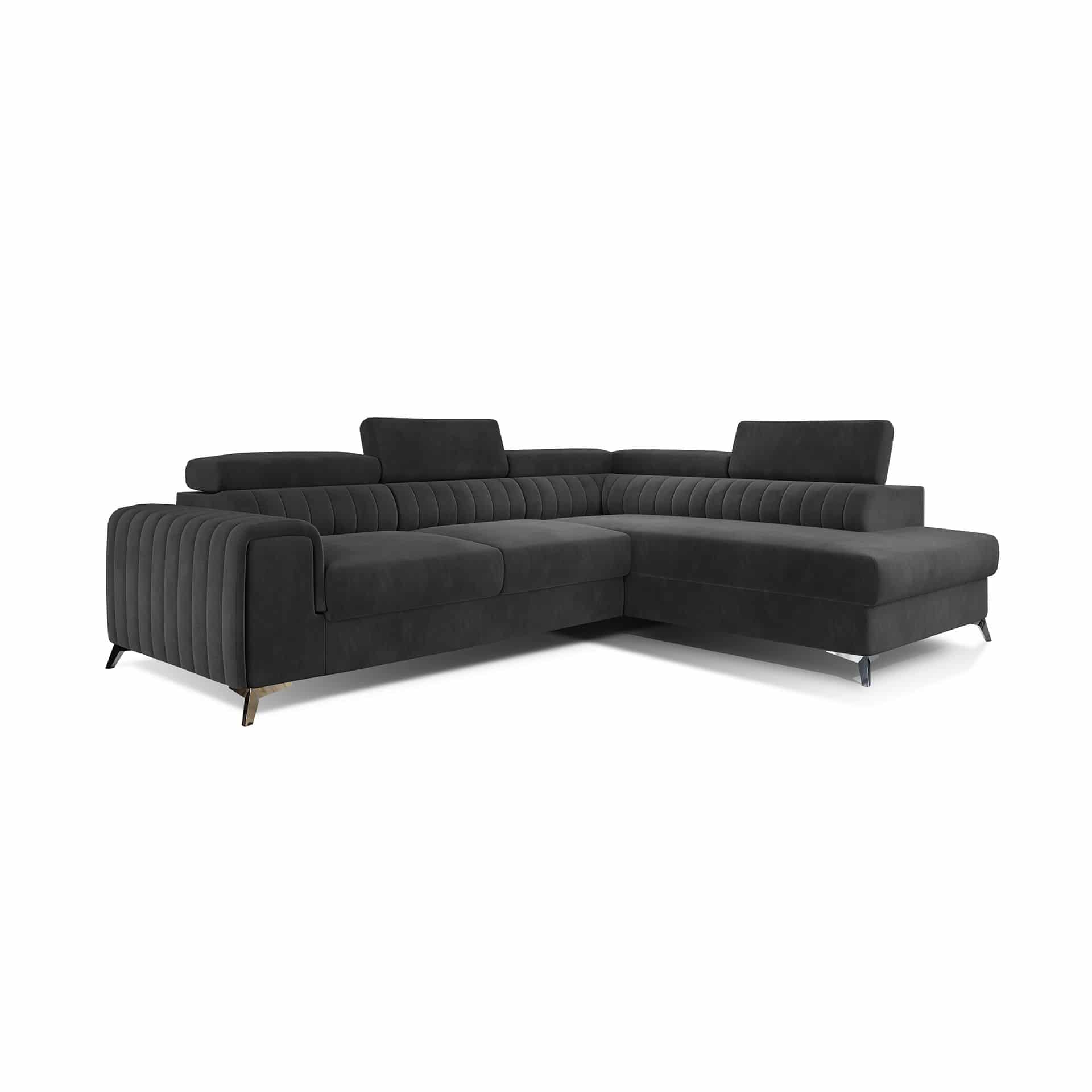 Ecksofa Laurence mit Schlaffunktion und Bettkasten - Monolith-Stoff Ecksofa Laurence mit Schlaffunktion und Bettkasten - Monolith-Stoff