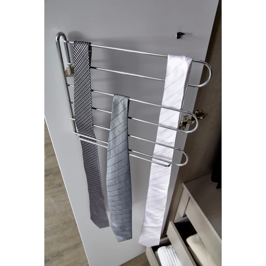 6-türiger Kleiderschrank Purisma von Rauch – Drehtürschrank in Alpinweiß, Graphit oder Seidengrau mit Schubkasteneinsatz, Innenspiegel und Krawattenhalter