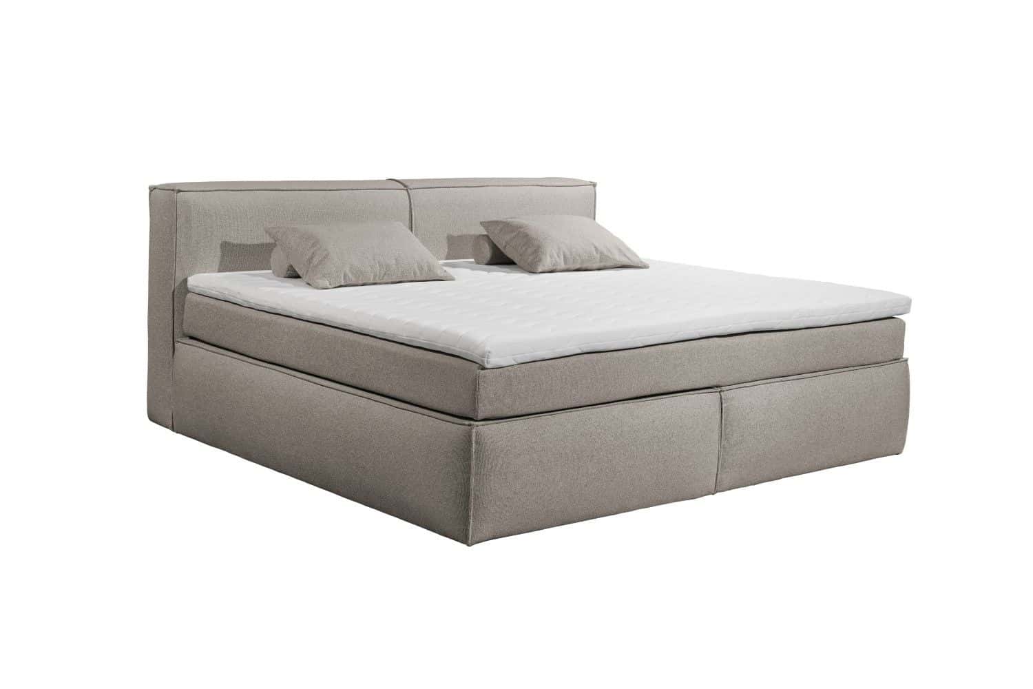 Boxspringbett Sandon 180 x 200 cm Farbe Stone mit Duo Matratze und HR Topper | sofort lieferbar