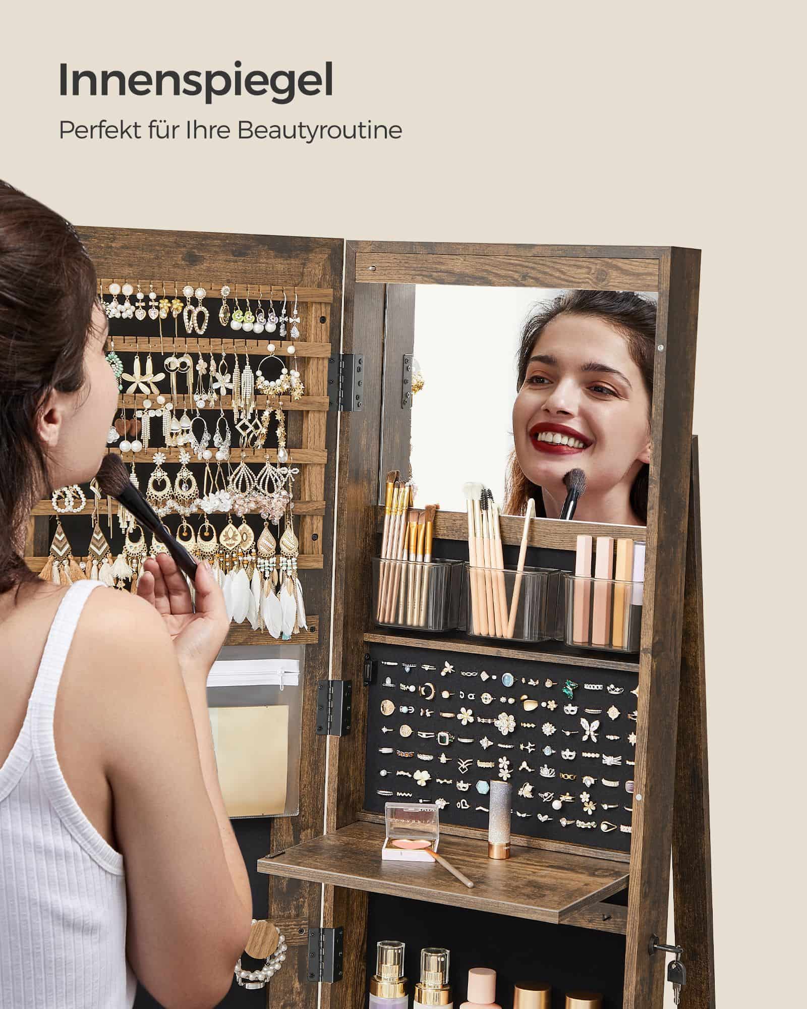 Schmuckschrank, Spiegelschrank, mit rahmenlosem Ganzkörperspiegel Schmuckschrank, Spiegelschrank, mit rahmenlosem Ganzkörperspiegel