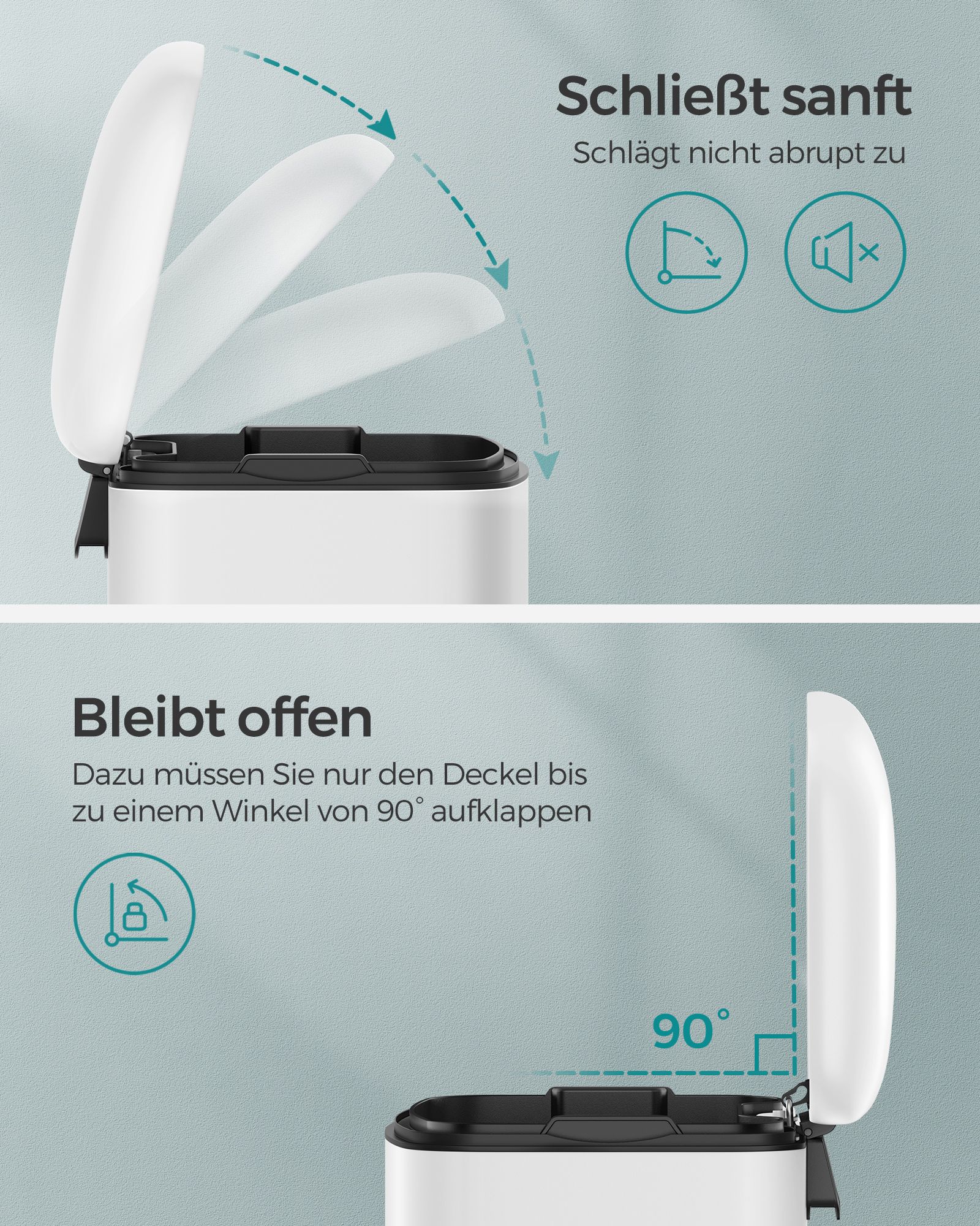 Mülleimer 30 L Weiß-LTB01W Mülleimer 30 L Weiß-LTB01W