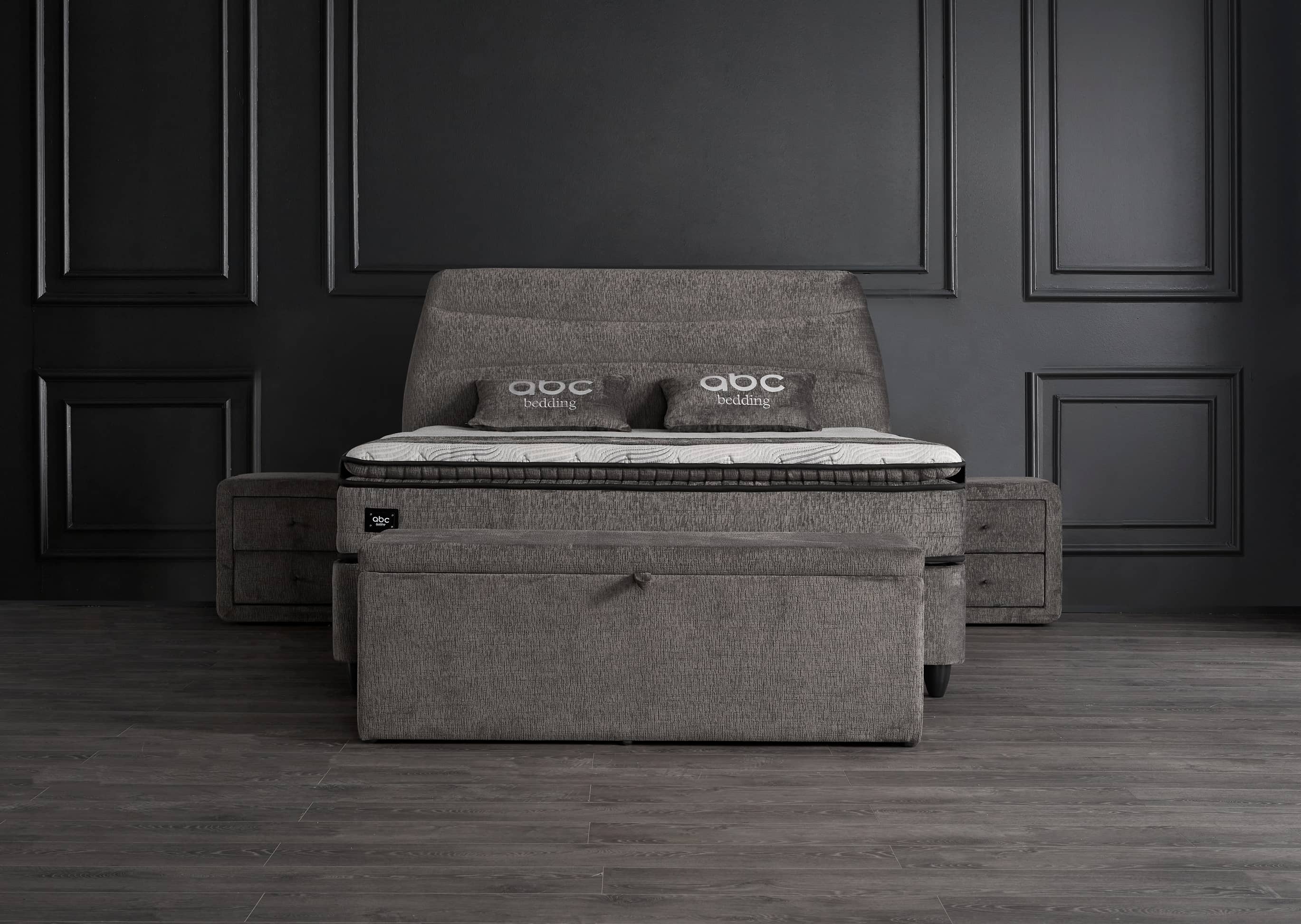 Boxspringbett Carlos in grau - ABC Bedding