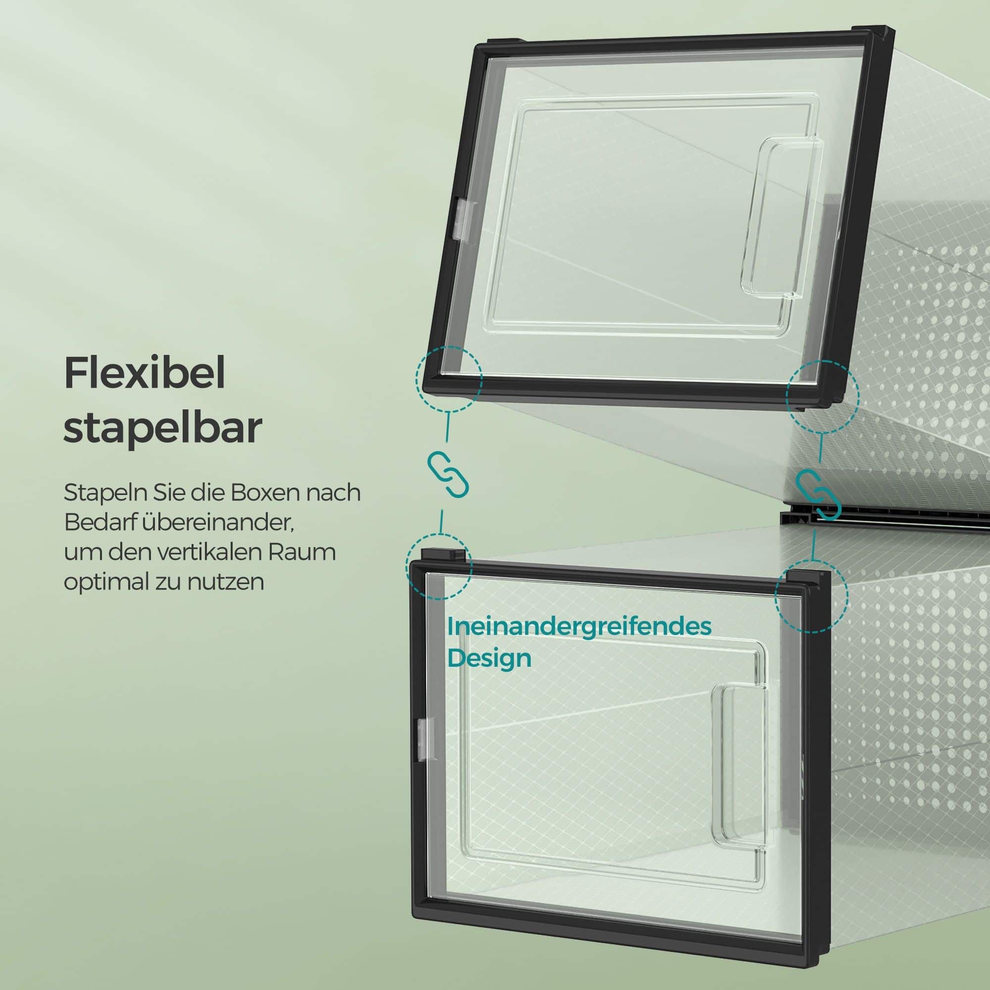 Schuhboxen, 18er Set, Schuh-Organizer aus Kunststoff