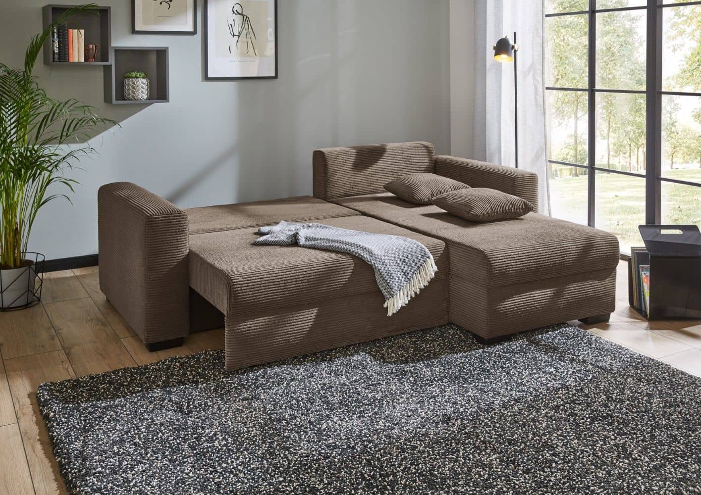 Cord Ecksofa Elmau mit Schlaffunktion – Jockenhöfer Raumwunder