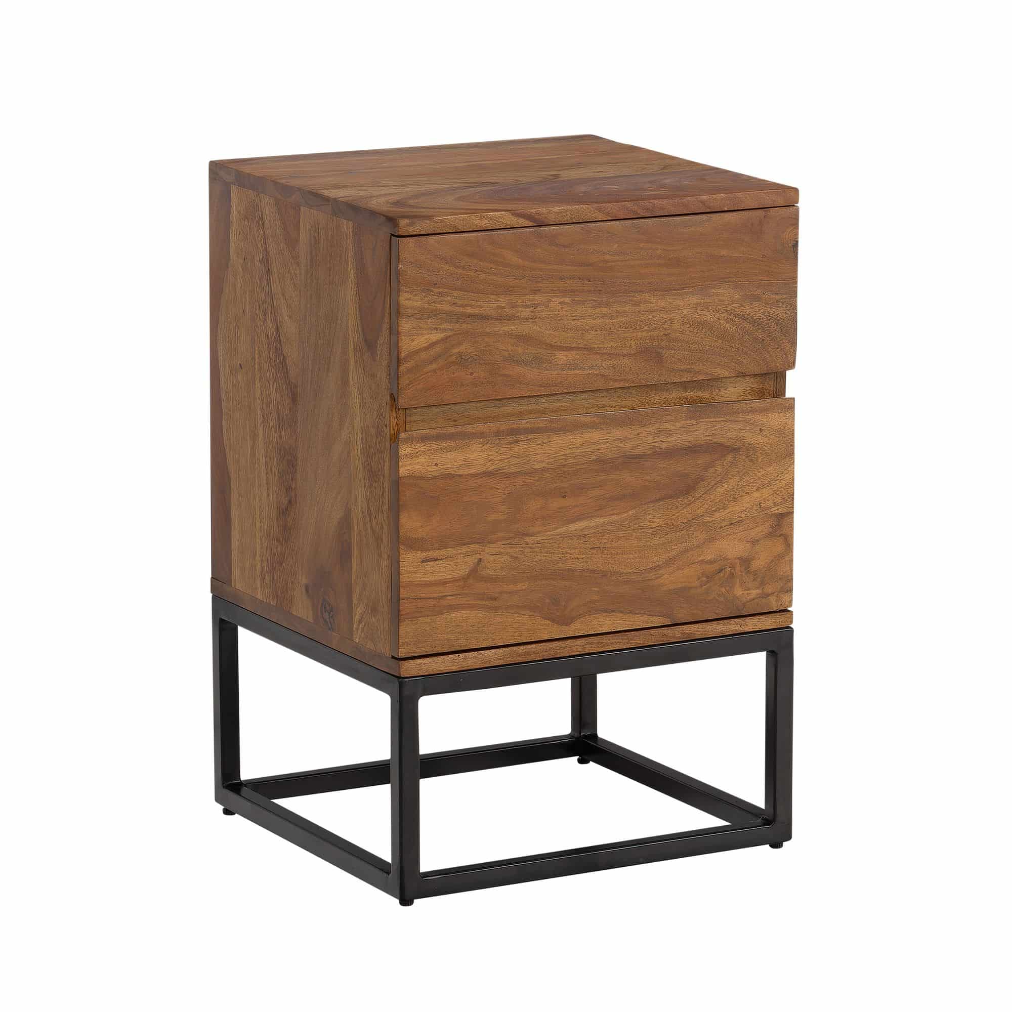 Nachttisch Sheesham Massivholz Metall 40x38x60 cm Nachtschrank Boxspringbett Nachttisch Sheesham Massivholz Metall 40x38x60 cm Nachtschrank Boxspringbett