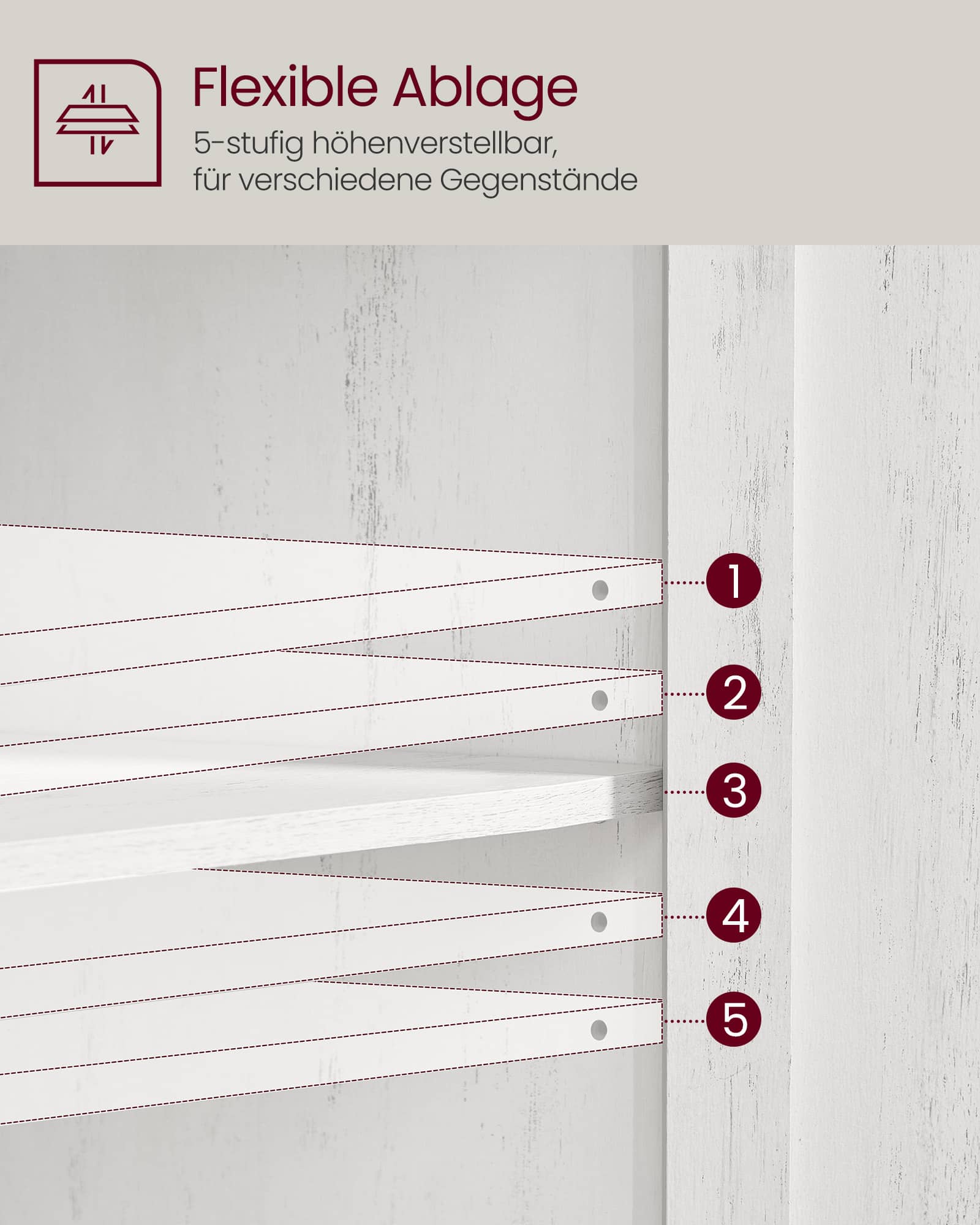 VASAGLE Küchenschrank Schublade & Türen Vintageweiß VASAGLE Küchenschrank Schublade & Türen Vintageweiß