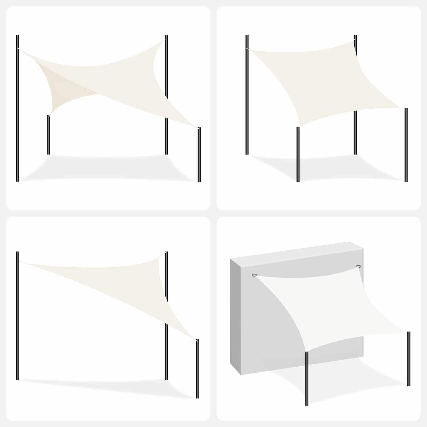 Sonnensegel 5 x 5 m für Terrasse-GSS55IV