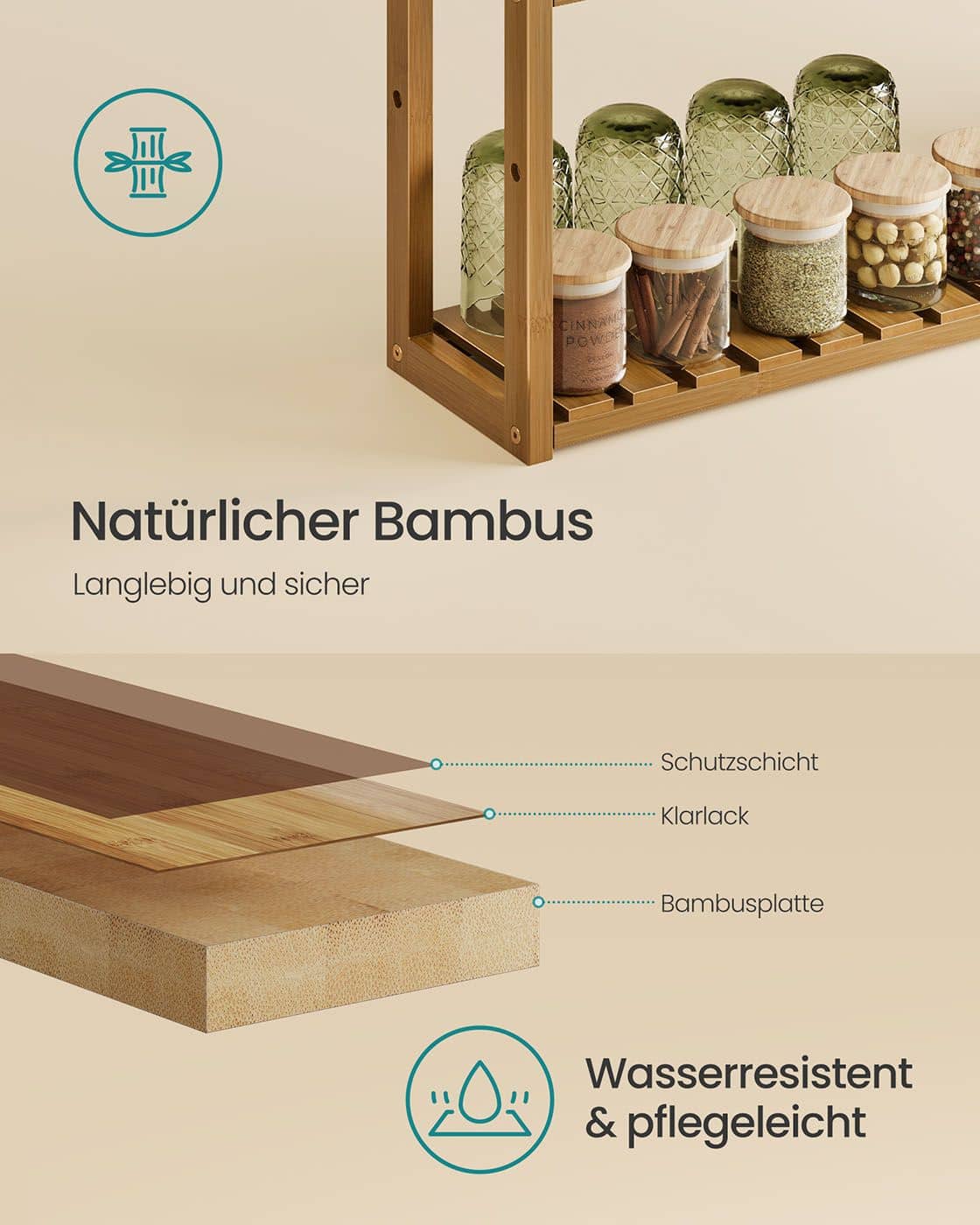 Badregal mit 3 verstellbaren Ablagen 15 x 60 x 54 cm, kaffeebraun Badregal mit 3 verstellbaren Ablagen 15 x 60 x 54 cm, kaffeebraun