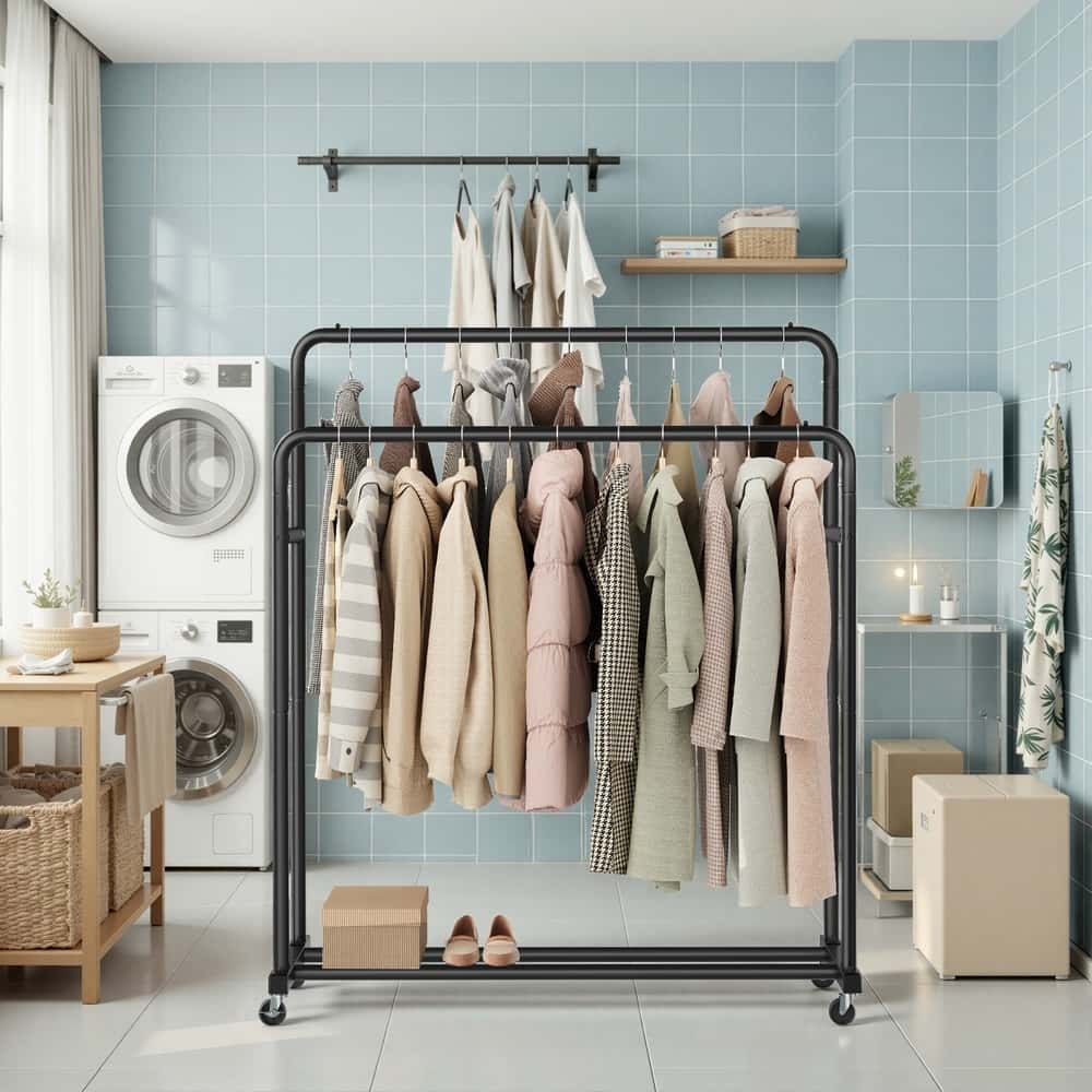 Kleiderständer, Kleiderstange auf Rollen, Garderobenständer